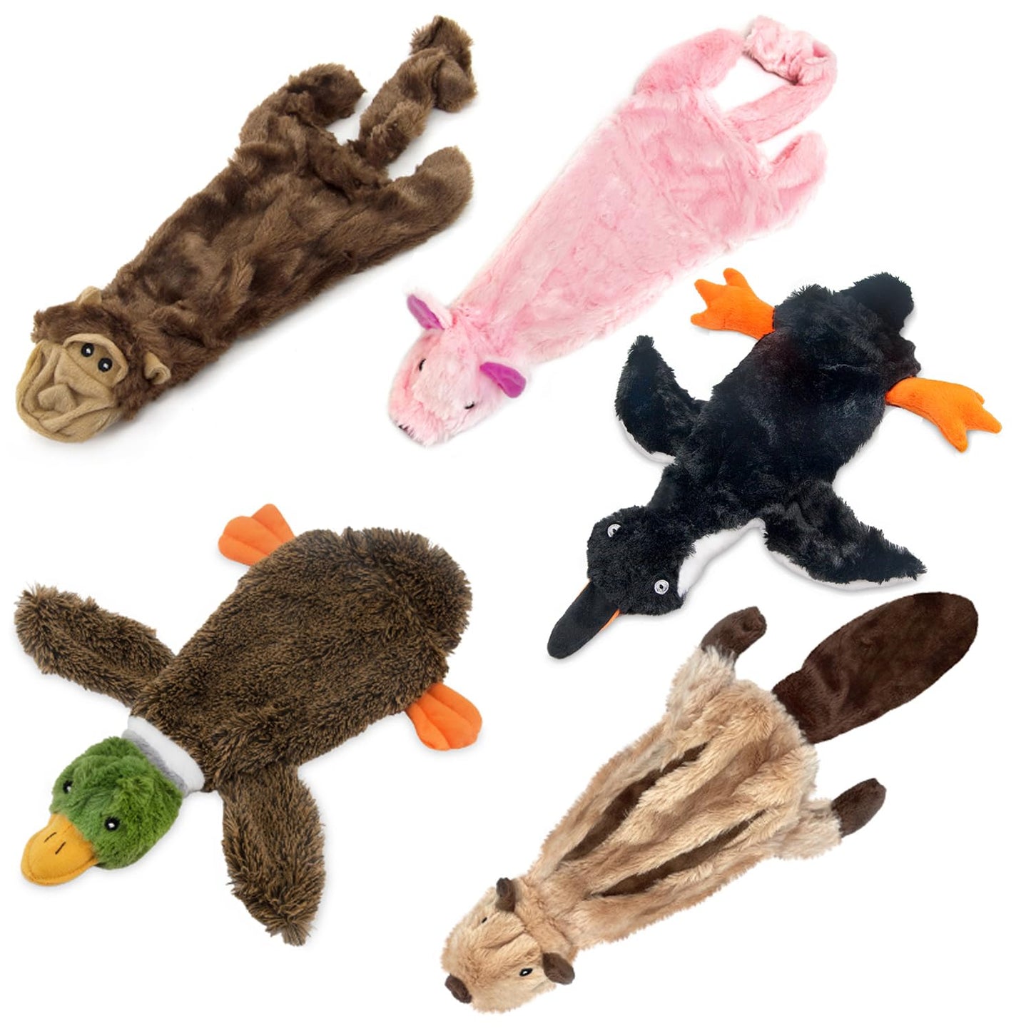 Best Pet Supplies Interactive Squeaky Dog Chew Toy, Ideal Dog Toys for Chewers, Small, Medium & Large Dogs, and Fetch Lovers - Crinkle Duck (Yellow), Large