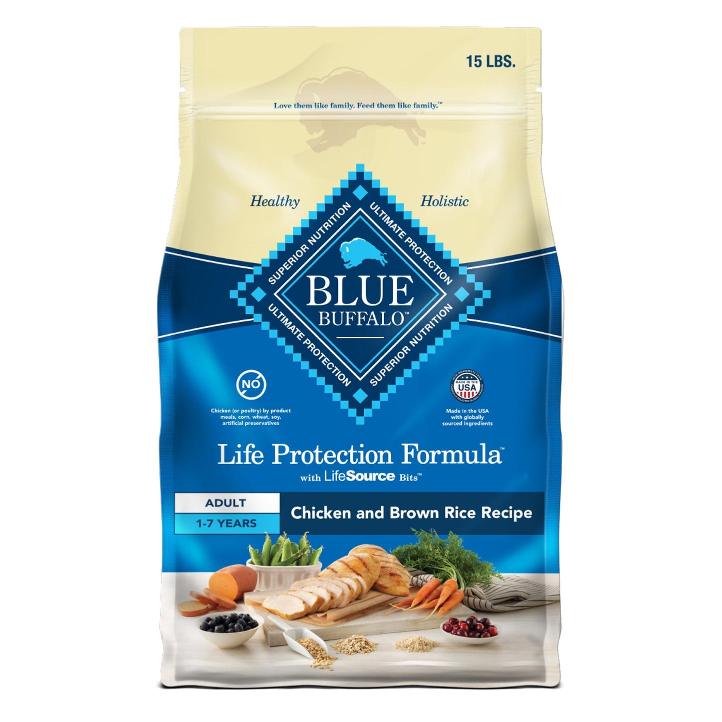 Blue Buffalo Life Protection Formula Natural Adult Dry Dog Food, Chicken and Brown Rice 5-lb Trial Size Bag