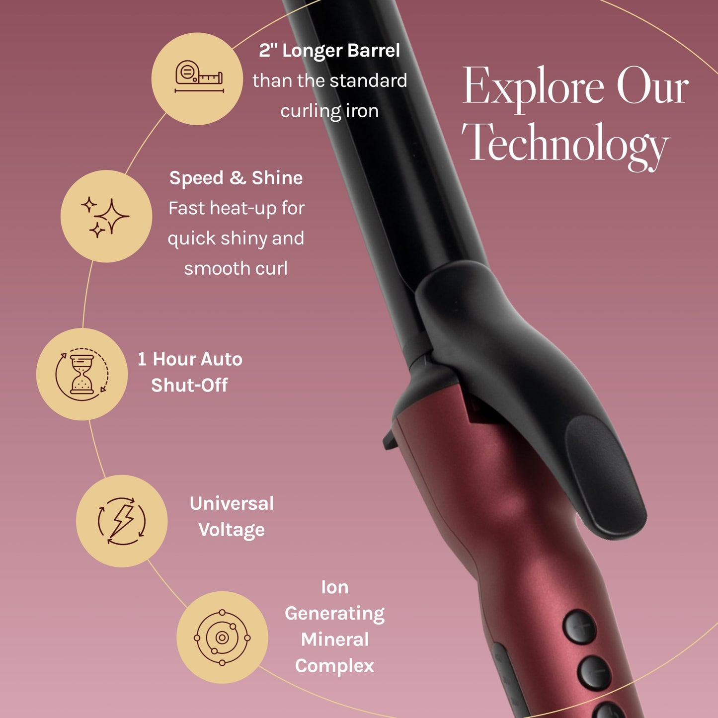 Bio Ionic Long Barrel Styler,Curling Iron with Moisture Heat Technology & NanoIonic MX, Verstatile Curling Wand