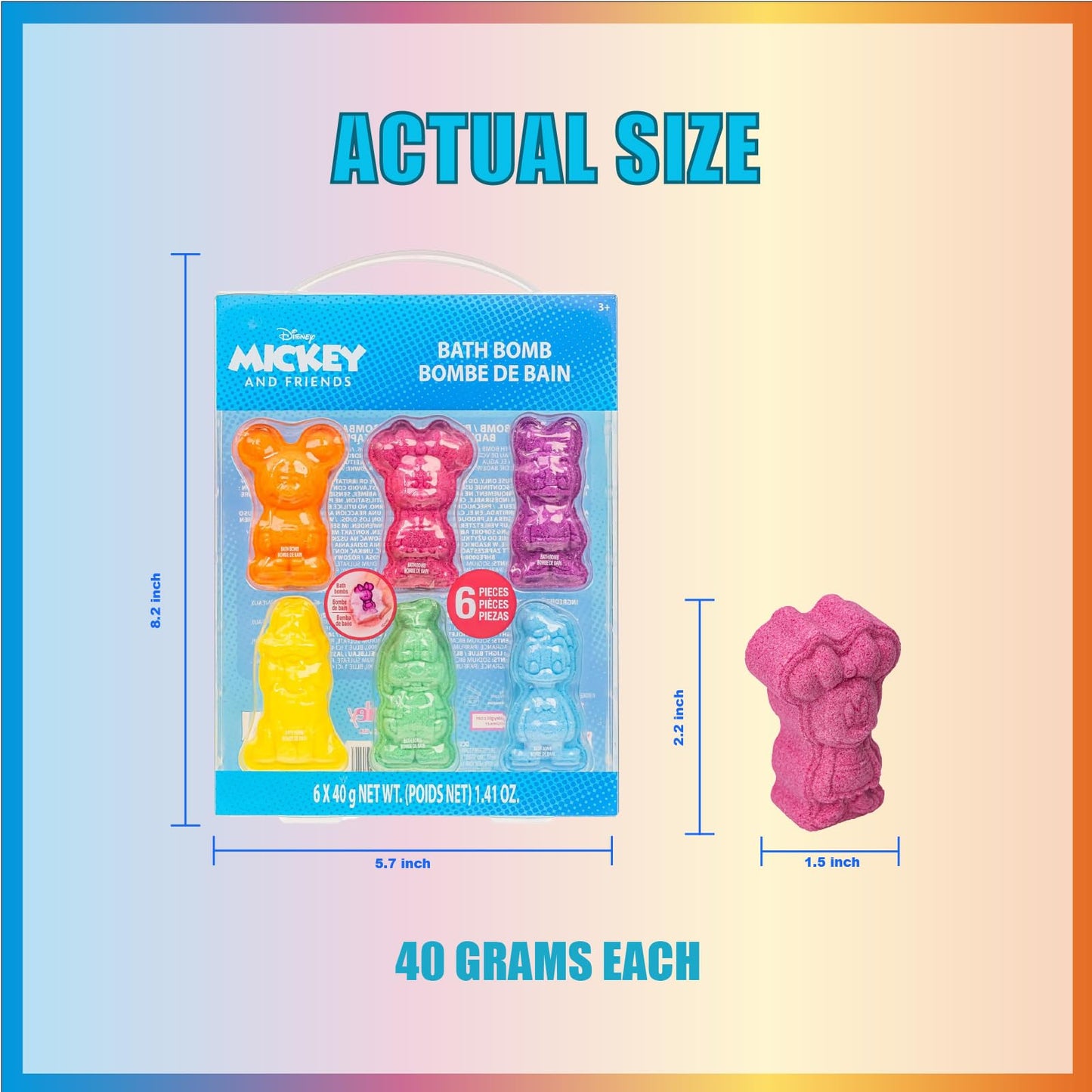 Hot Wheels 6 Piece Bath Bombs for Kids, Bubble Gum Scented, Bath Toys for Kids, Ages 3+, by Townley Girl