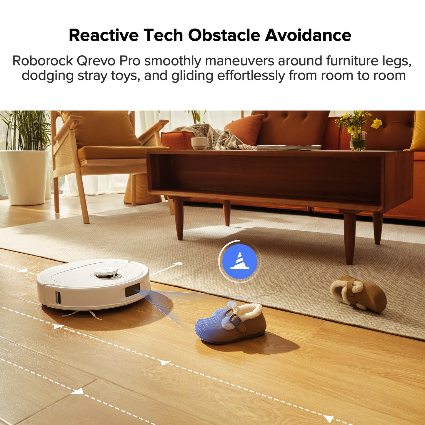 roborock Qrevo S5V Robot Vacuum and Mop, FlexiArm Edge Mopping, 12,000Pa Suction, Dual Zero-Tangle System, Smart Obstacle Avoidance, 10mm Mop Lifting, Auto Mop Washing&Drying, Self-Emptying&Refilling