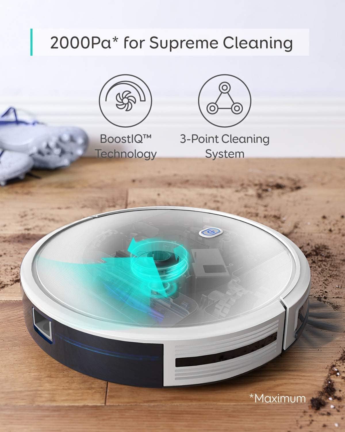 eufy Robot Vacuum E25, HydroJet System with Roller Mop, 20,000 Pa Turbo High Suction, All-in-One Robot Vacuum and Mop Combo for Home, Edge-to-Corner Cleaning, Zero-Tangle Design, AI Obstacle Avoidance