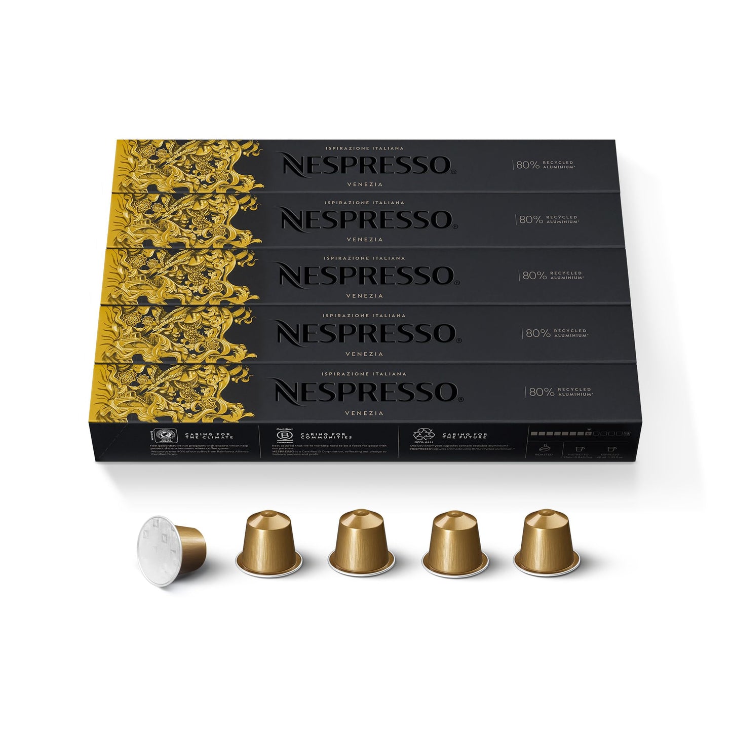 Nespresso Capsules Original Line, Ispirazione Variety Pack, Medium & Dark Roast Espresso Coffee, 50 Count Coffee Pods