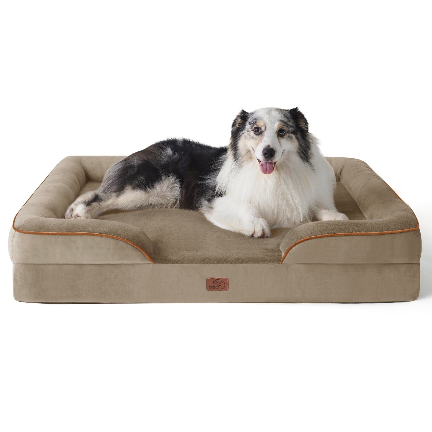 Bedsure Orthopedic Dog Beds Large Sized Dog - Washable Large Dog Cat Bed Waterproof, Comfort Dogs Couch Sofa with Washable Removable Cover, Pet Bed with Nonskid Bottom, Grey, 35"