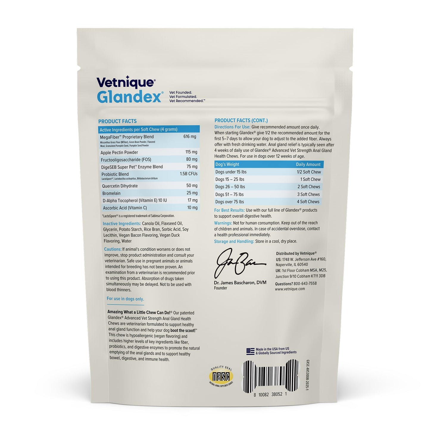 Vetnique Glandex Anal Gland Soft Chew Treats with Pumpkin for Dogs Digestive Enzymes, Probiotics Fiber Supplement for Dogs Boot The Scoot (Peanut Butter Chews, 60 Count)