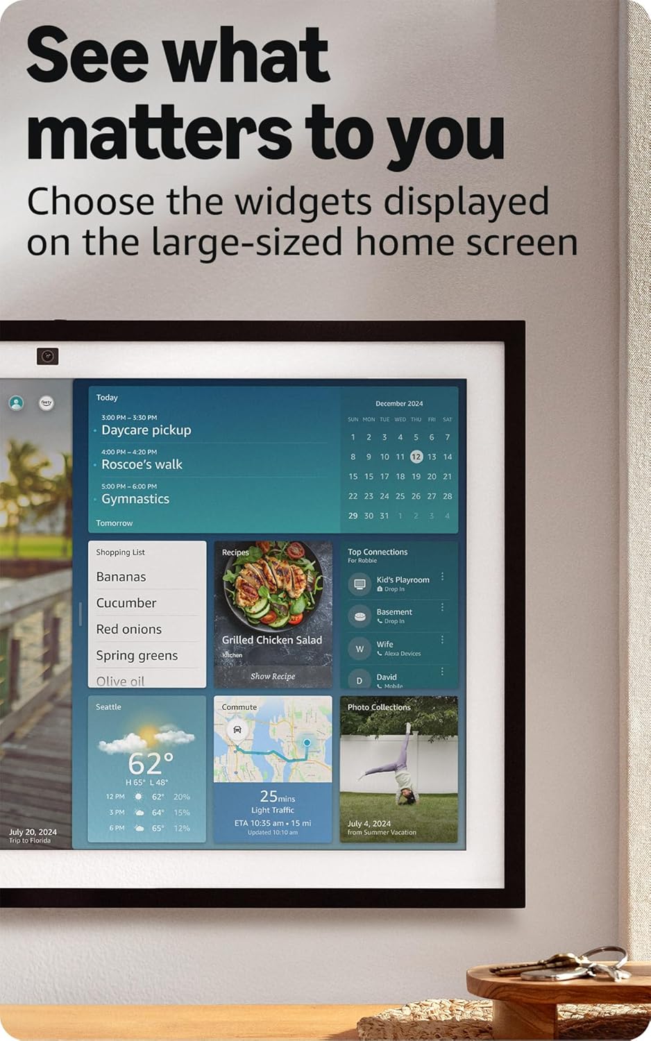 Amazon Echo Show 15 (newest model), Full HD 15.6" kitchen hub for home organization, with built-in Fire TV and Alexa+ Early Access
