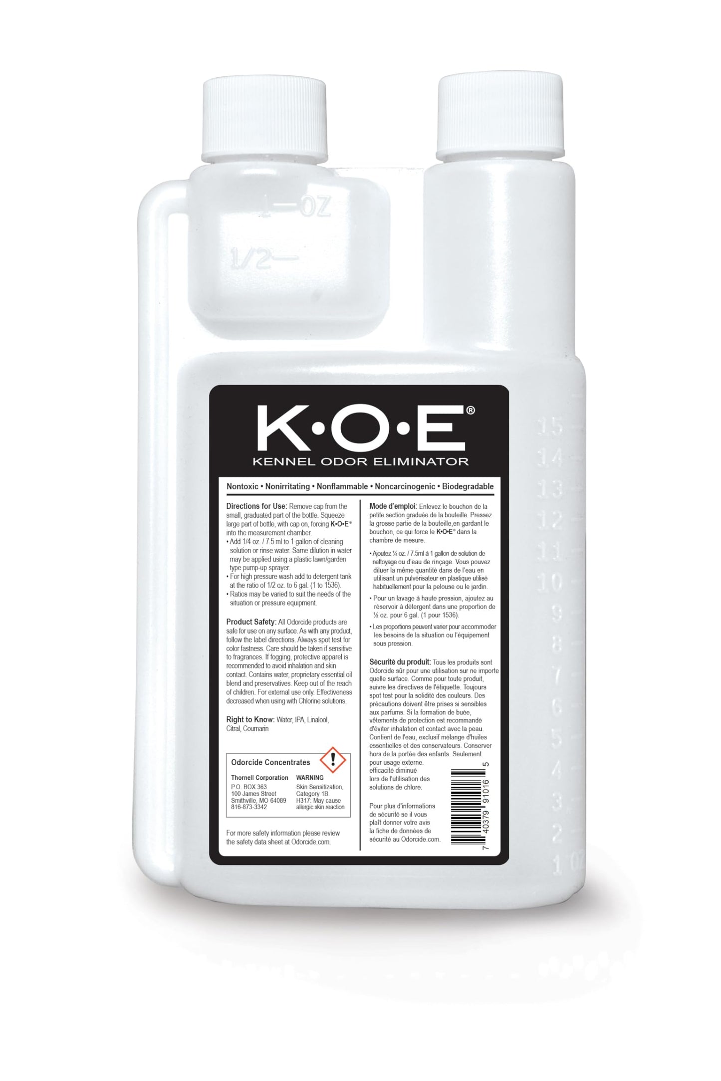 Odorcide K.O.E Kennel Odor Eliminator Concentrate – For Cages, Runs & More – For Home & Kennel w/Safe, Non-Enzymatic Formula (Fresh Scent, 16 oz)