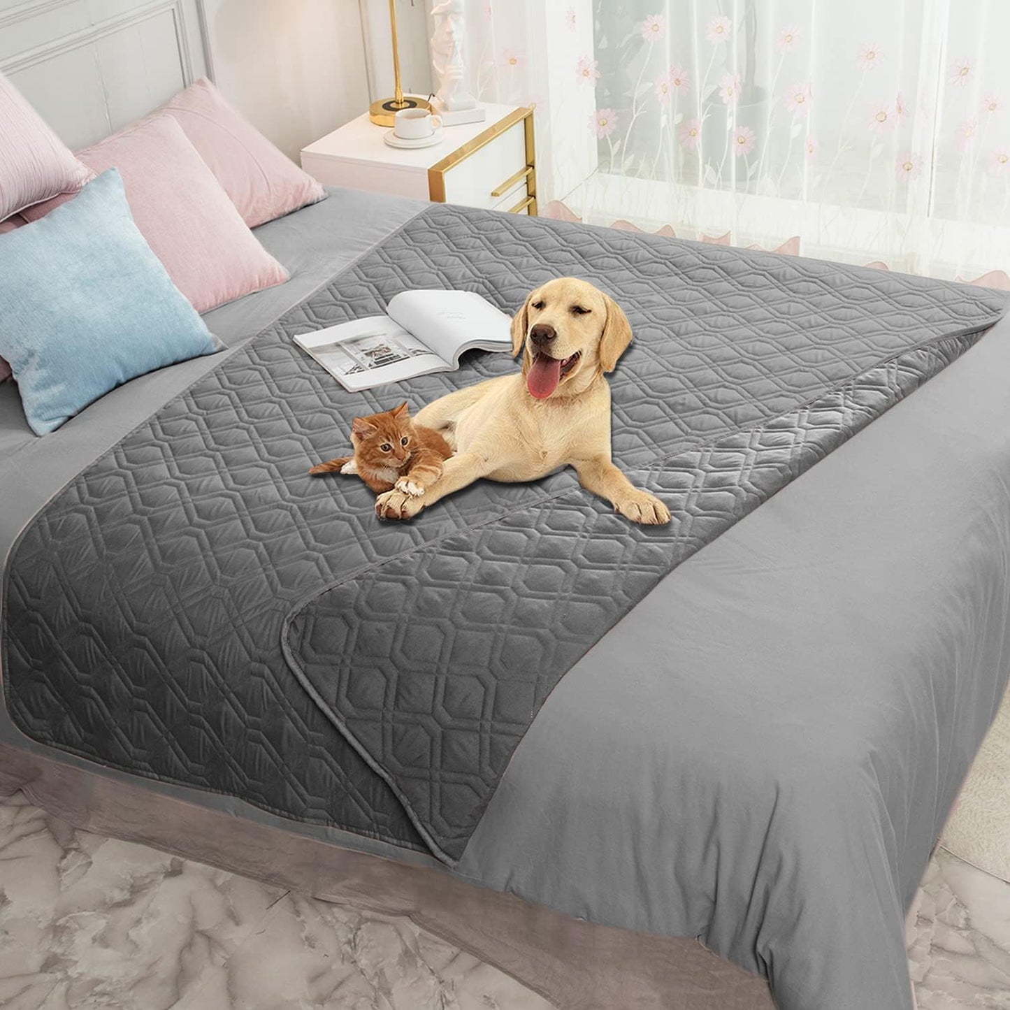 Ameritex Waterproof Dog Bed Cover Pet Blanket for Furniture Bed Couch Sofa Reversible