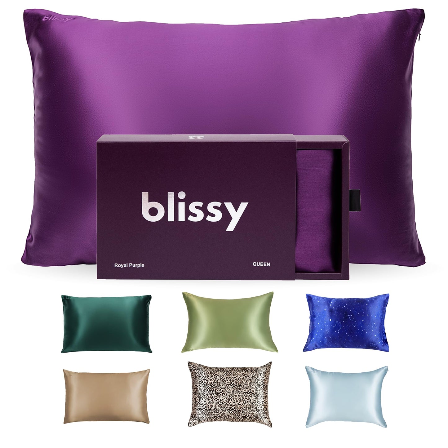 Blissy Silk Pillowcase - 100% Pure Mulberry Silk - 22 Momme 6A High-Grade Fibers - Silk Pillow Cover for Hair & Skin - Regular, Queen & King (Blissy White, Standard)