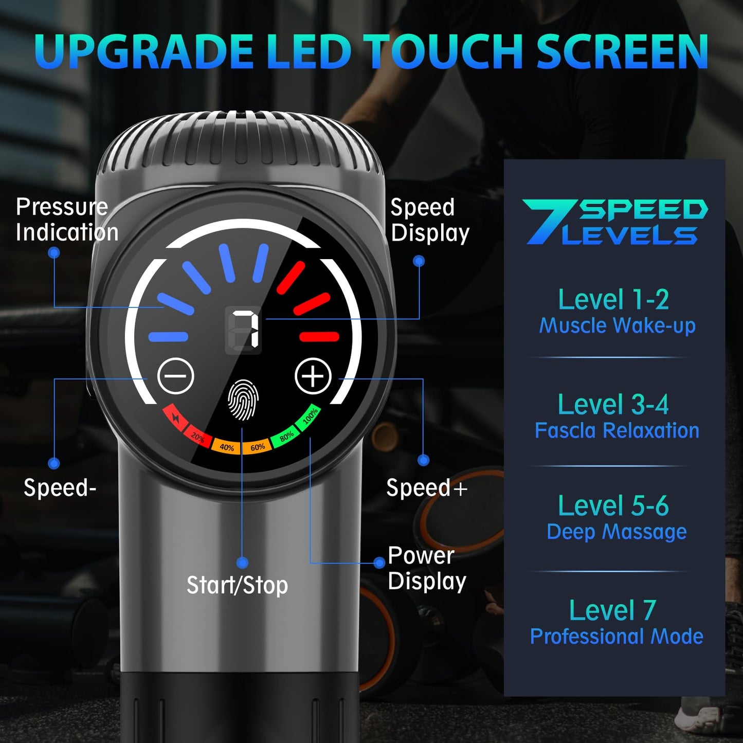 TOLOCO Massage Gun, Deep Tissue Back Massage for Athletes for Pain Relief, Percussion Massager with 10 Massages Heads & Silent Brushless Motor, Christmas Gifts for Women, Men, Black