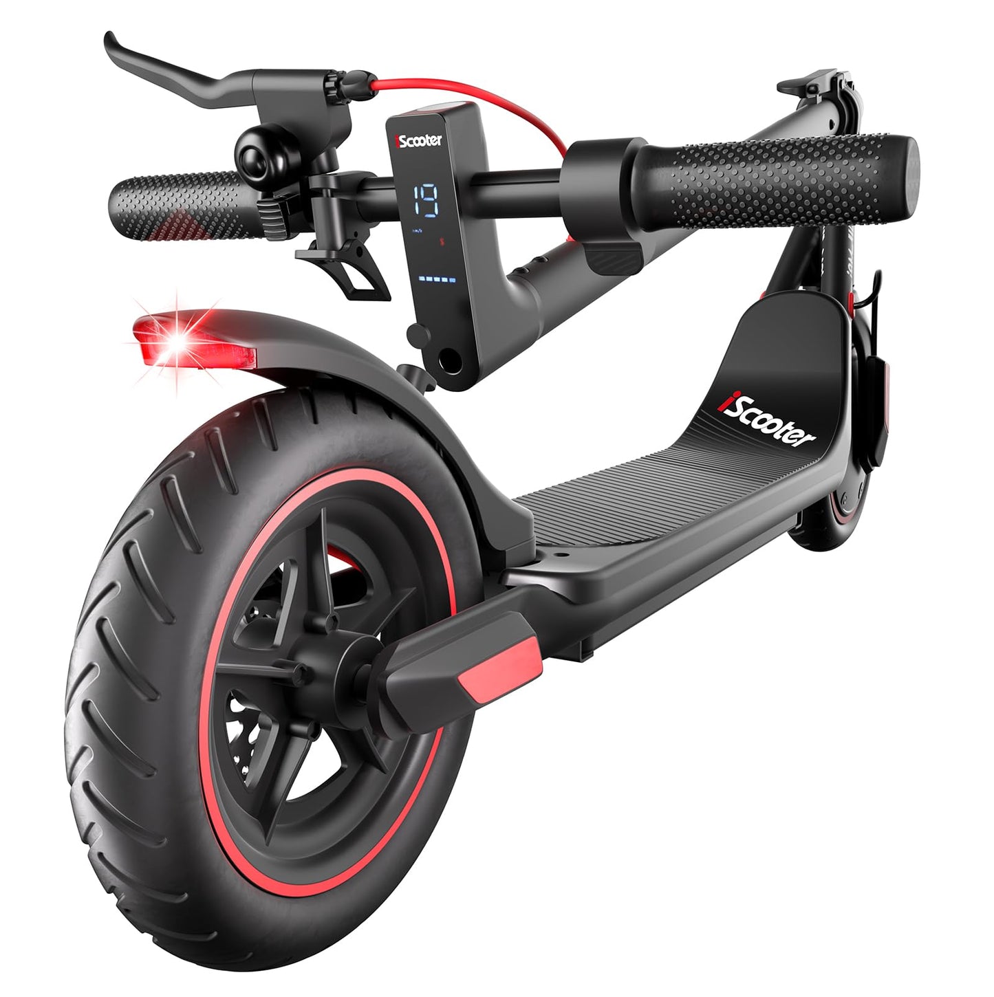iScooter Electric Scooter Adults & Big Kids, 500/650 Peak Power, Up to 15/18/25 Miles Range, 19/22/25 MPH Top Speed, Cruise Control, Dual Braking System, Foldable E Scooter for Commuting & Campus Use