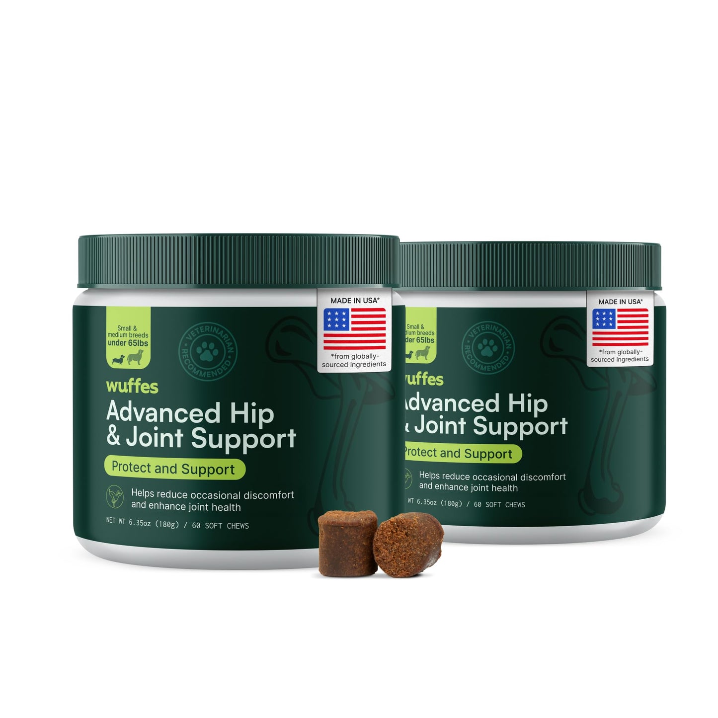 Wuffes Chewable Dog Hip & Joint Supplement - Glucosamine & Chondroitin Chews - Dog Joint Supplements & Vitamins - Extended Joint Care (Large Breed (Over 65 lbs), 90 Chews (Pack of 3))