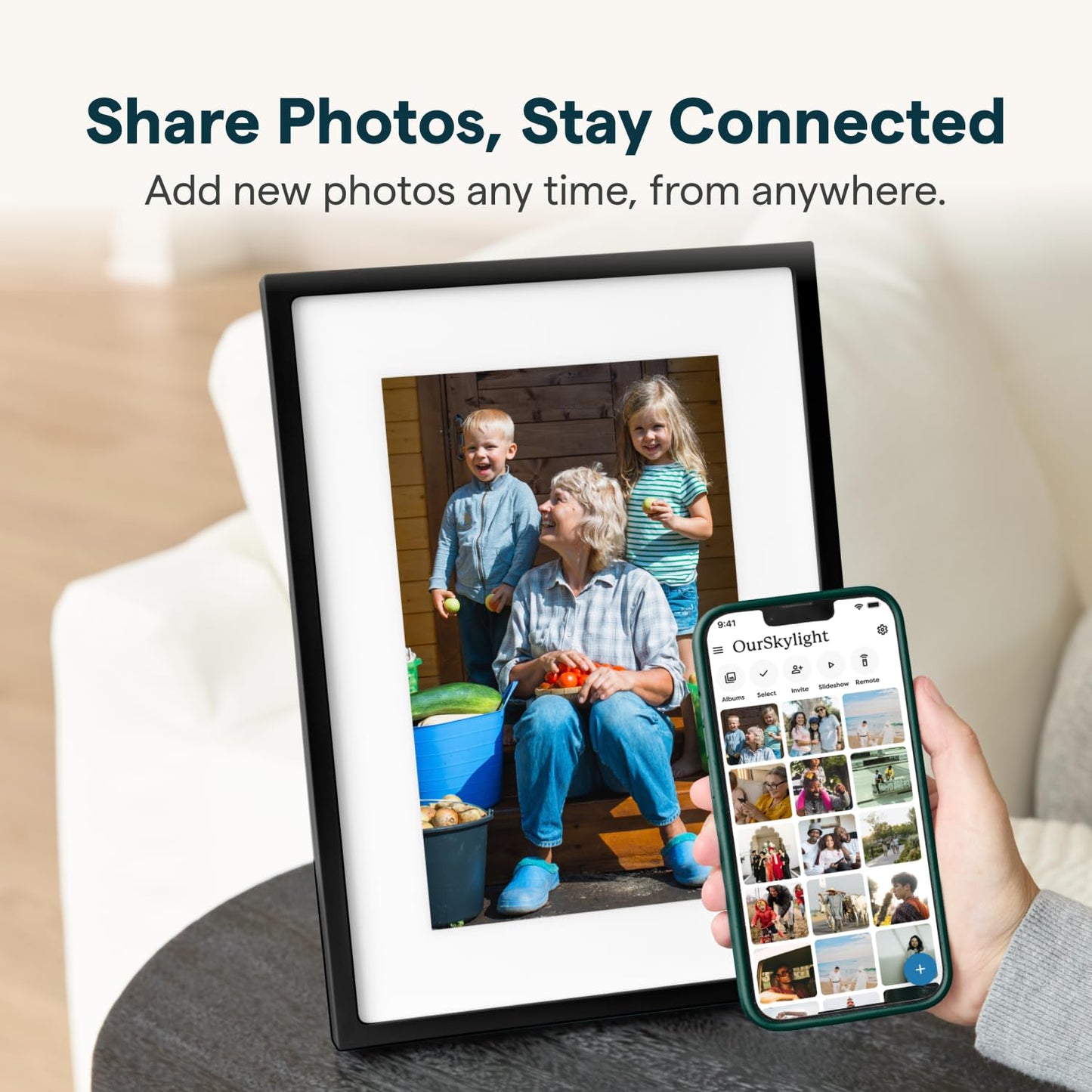 Skylight Frame – WiFi Digital Picture Frame Customer Support, Touch Screen Digital Photo Frame with Easy Setup, Photo Gifts for Parents and Grandparents - 10 Inch Black