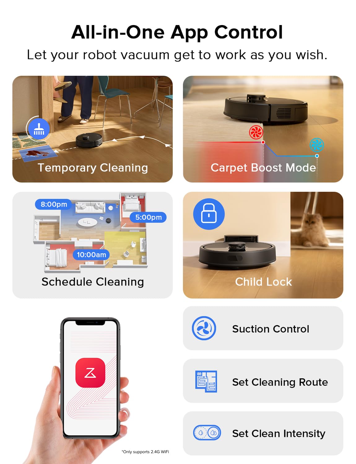roborock Q10 S5+ Robot Vacuum and Mop, 10,000Pa Suction, Upgraded from Q8 max+, 70 Days Self-Emptying, Obstacle Avoidance, Sonic Mopping, Dual Anti-Tangle Design, Auto Mop Lifting, Ideal for Pet Hair
