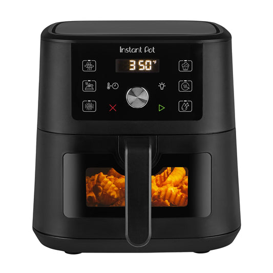 Instant Pot 4Qt VORTEX 6-in-1 Mini Air Fryer, Custom Program Options, Air Fry, Broil, Roast, Dehydrate, Bake, Reheat, Black, 4 Quarts