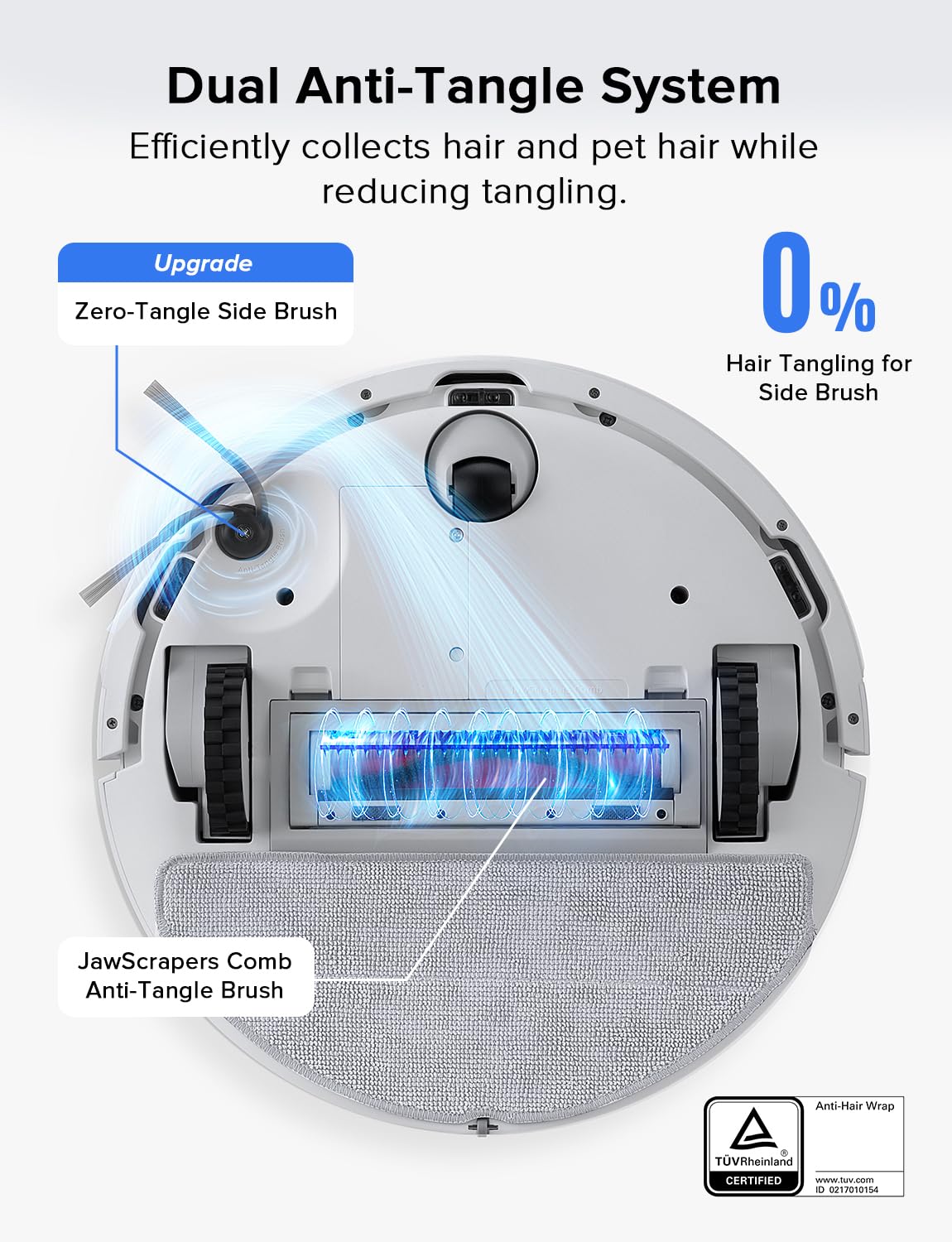 roborock Q10 S5+ Robot Vacuum and Mop, 10,000Pa Suction, Upgraded from Q8 max+, 70 Days Self-Emptying, Obstacle Avoidance, Sonic Mopping, Dual Anti-Tangle Design, Auto Mop Lifting, Ideal for Pet Hair