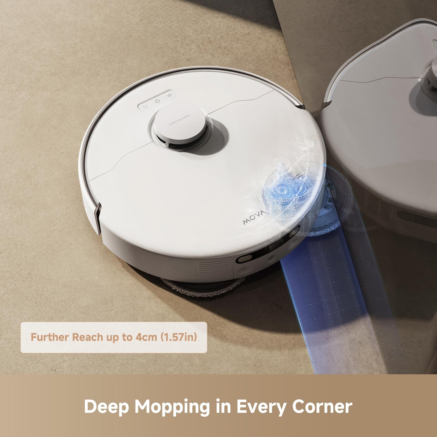 Mova P10 Pro Ultra Robot Vacuum and Mop 13,000Pa Suction, 140°F Hot Water Auto Mop Washing & Drying, Dual Spinning Extenable Mop,10.5mm Lifting for Carpet, 360°Obstacle Avoidance, App Control