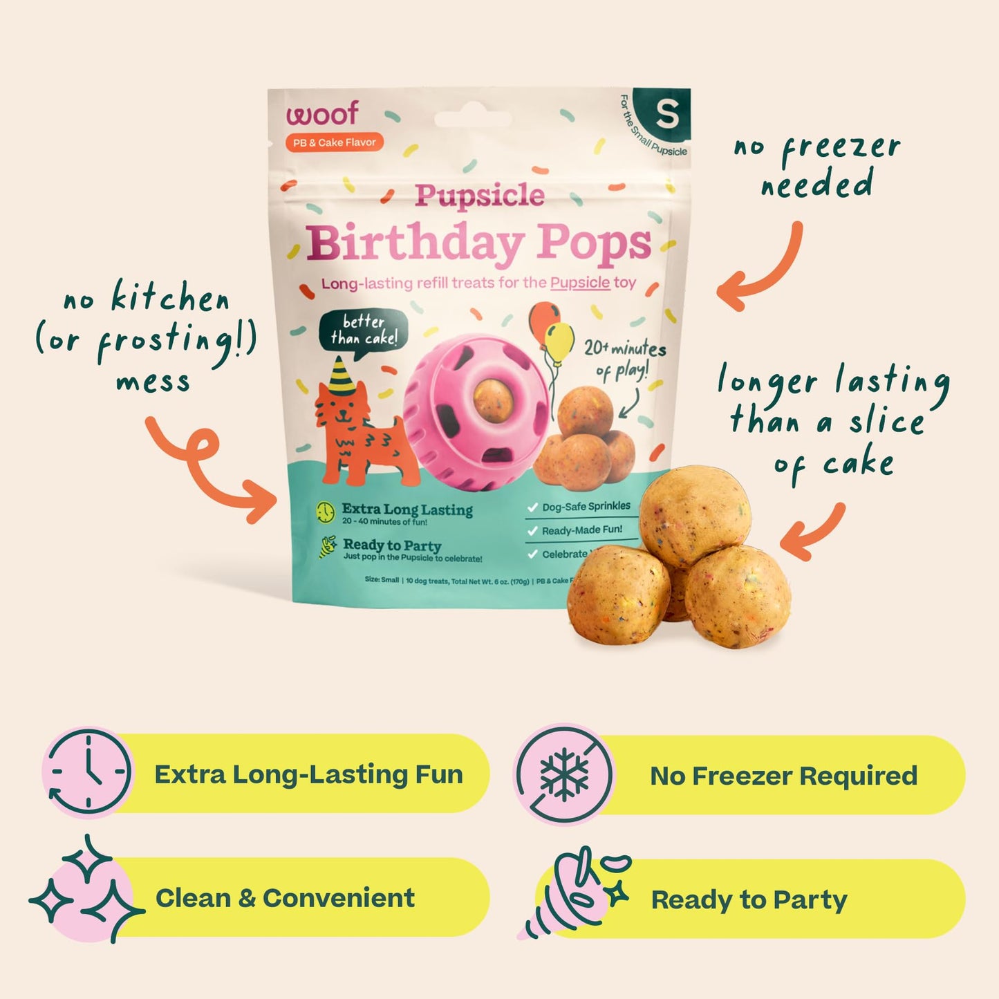 Woof Pupsicle Pops - Premade Long Lasting Dog Pupsicle Pop Treats