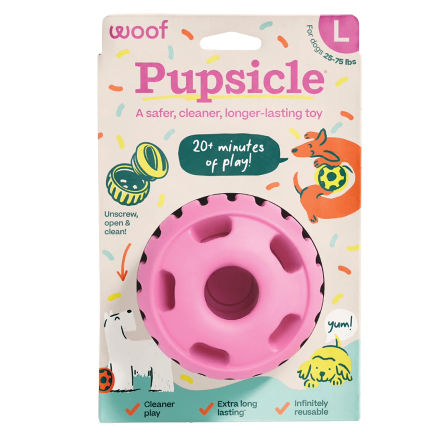 WOOF Pupsicle - Long-Lasting Interactive Dog Toy to Keep Your Pup Busy and Distracted - Safe for Dogs - Low-Mess Design - Dog Toys for Medium and Large Dogs 25-75 lbs