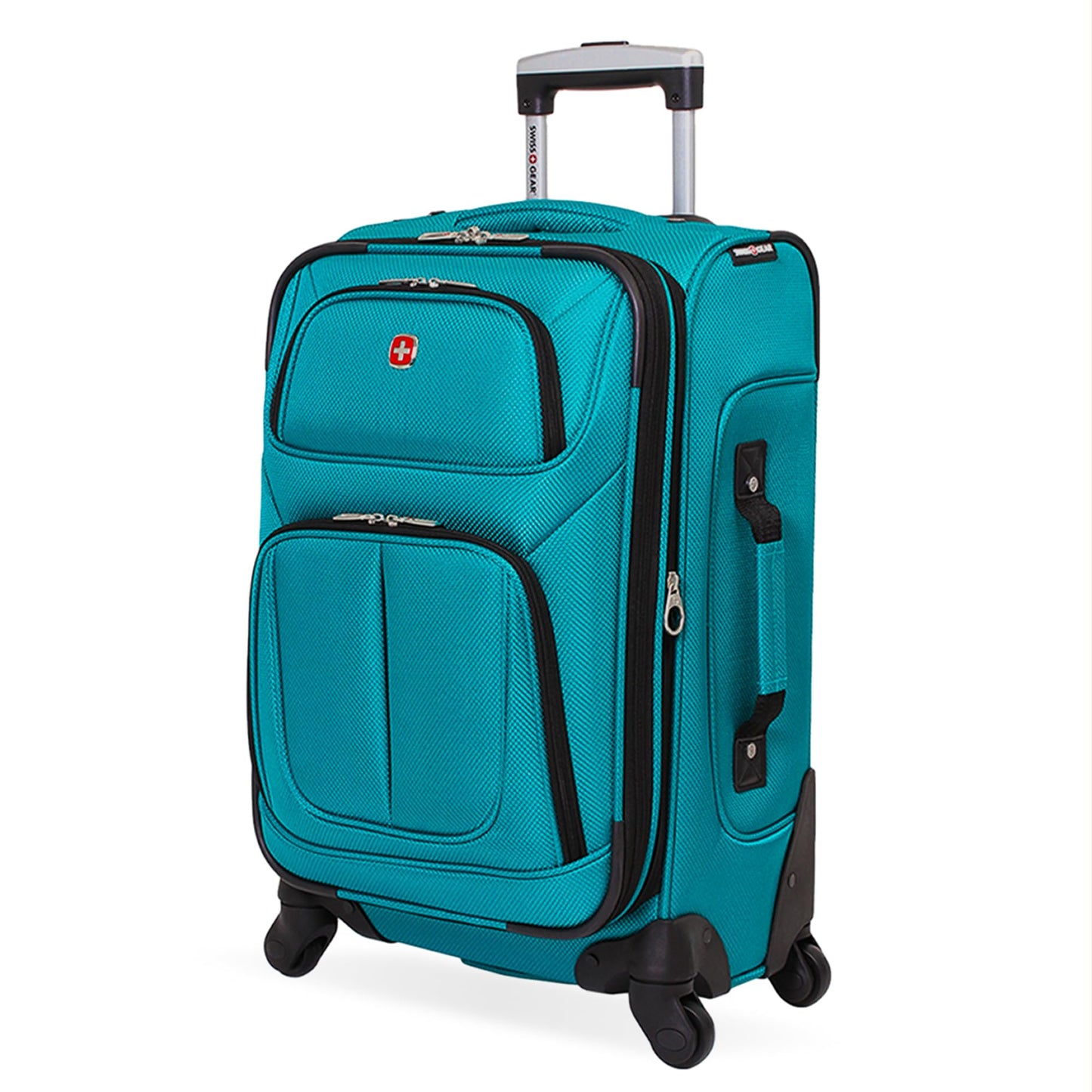 SwissGear Sion Softside Expandable Luggage – Medium Checked Suitcase with 360 Degree Wheels & Retractable Handle – 25 Inch, Perfect for 1-7 Night Trips – Blue