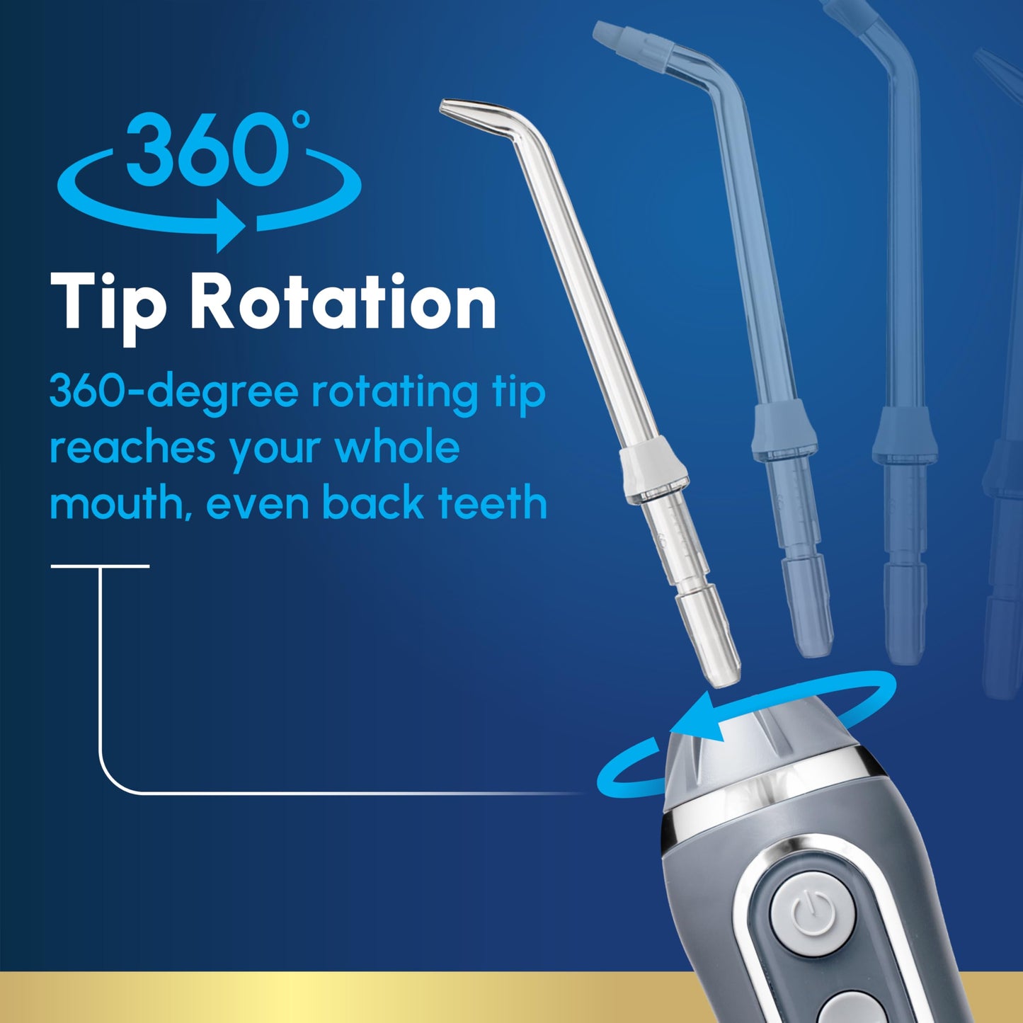 Waterpik Cordless Advanced 2.0 Water Flosser For Teeth, Gums, Braces, Dental Care With Travel Bag and 4 Tips, ADA Accepted, Rechargeable, Portable, and Waterproof, White WP-580, Packaging May Vary