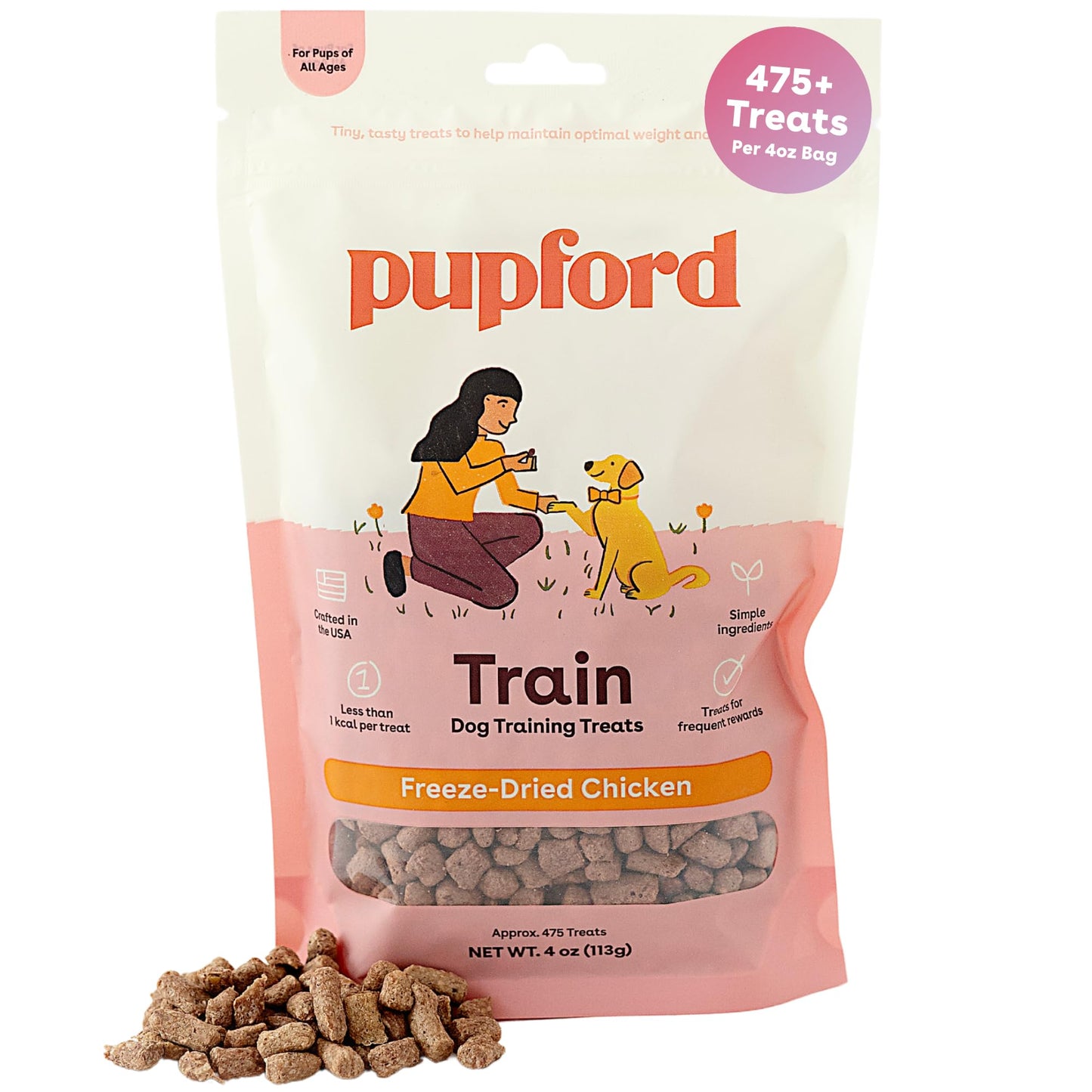Pupford Freeze Dried Training Treats for Dogs & Puppies, 475+ Three Ingredient Bites (Beef Liver, 4 oz)
