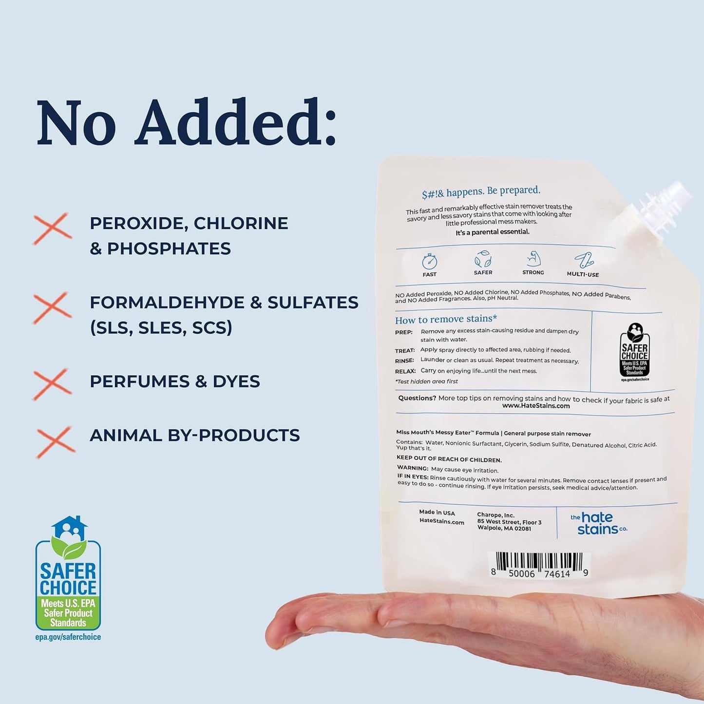 Miss Mouth's Messy Eater Stain Treater - 32oz Refill - Newborn & Baby Essentials - No Dry Cleaning Food, Grease, Coffee Off Laundry, Underwear, Fabric