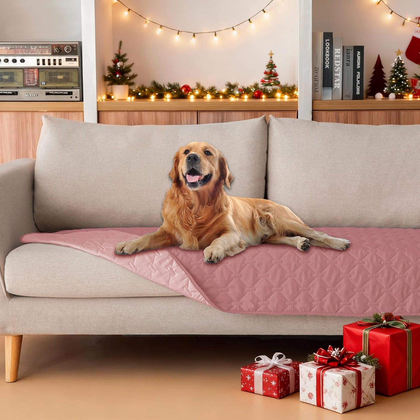 gogobunny 3X Stronger Waterproof Pet Blanket, Scratch Proof Furniture Protector for Dogs Cats, Reversible Cover 30x70 Inch, Dark Grey/Light Grey