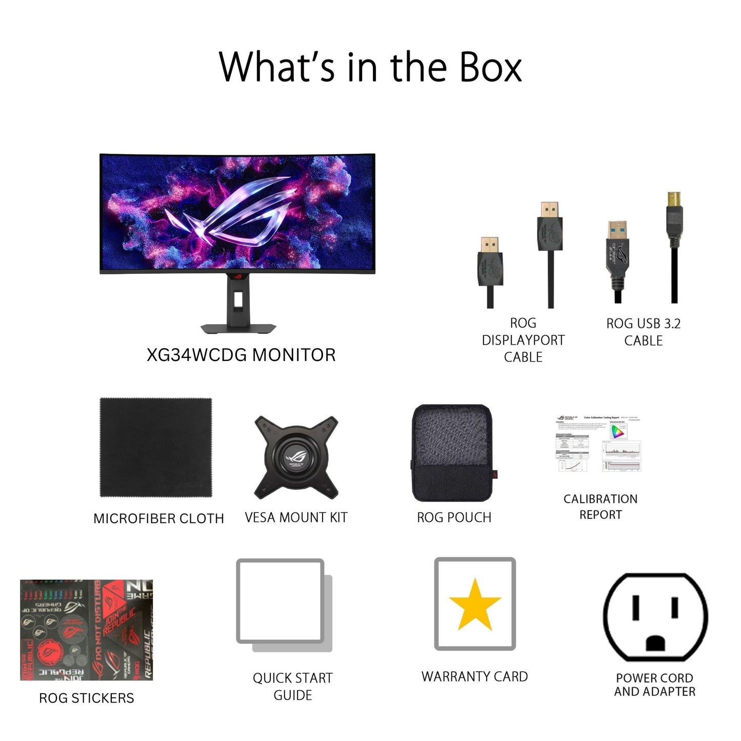 ASUS ROG Swift 32” 4K OLED Gaming Monitor (PG32UCDM) - UHD (3840 x 2160), QD-OLED, 240Hz, 0.03ms, G-SYNC Compatible, Custom Heatsink, Graphene Film, 99% DCI-P3, True 10-bit, 90W USB-C