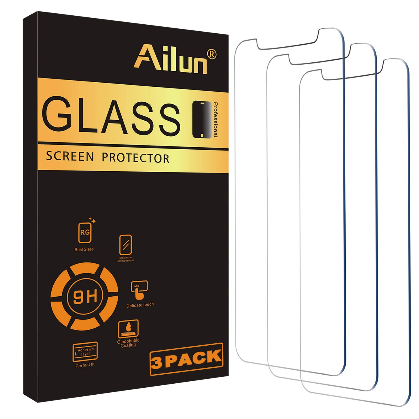Ailun 3 Pack Screen Protector for iPhone 17 Pro Max [6.9 inch] with Installation Frame, Tempered Glass, Sensor Protection, Dynamic Island Compatible, Case Friendly