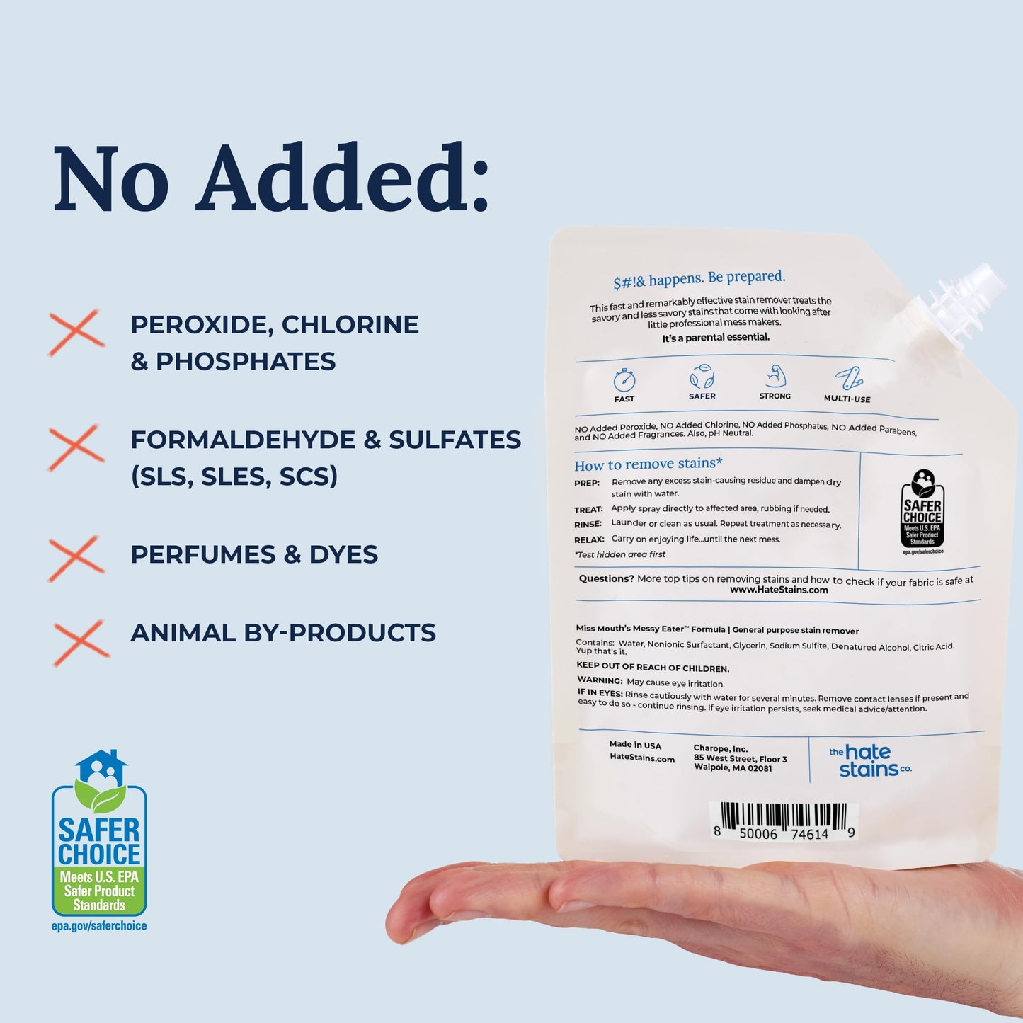 Miss Mouth's Messy Eater Stain Treater - 32oz Refill - Newborn & Baby Essentials - No Dry Cleaning Food, Grease, Coffee Off Laundry, Underwear, Fabric