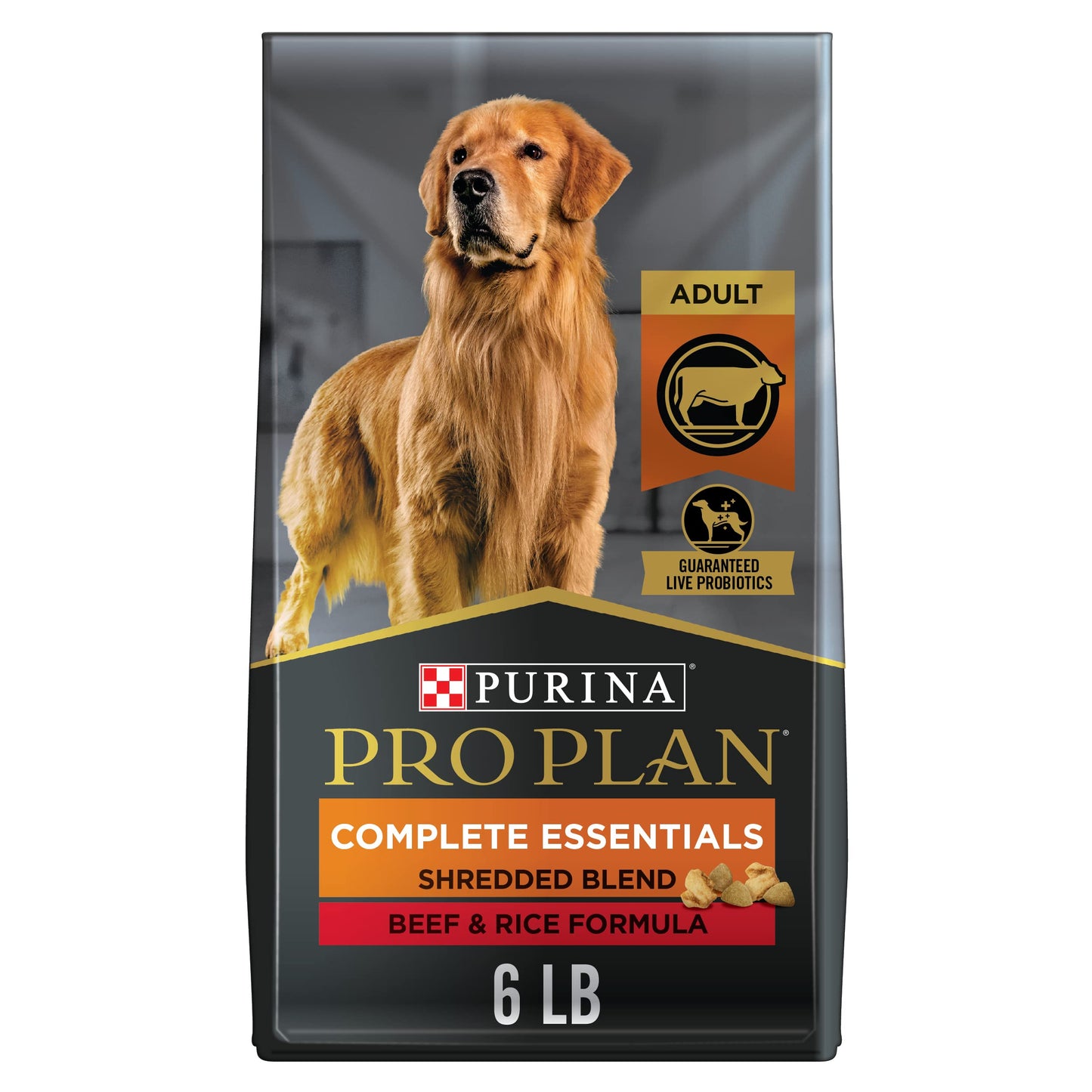 Purina Pro Plan Complete Essentials Shredded Blend Chicken and Rice Dog Food Dry Formula with Probiotics for Dogs - 35 lb. Bag