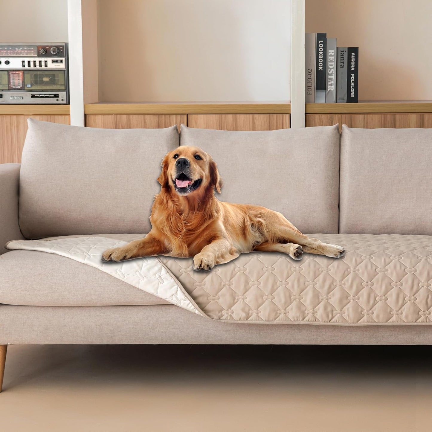 gogobunny 3X Stronger Waterproof Pet Blanket, Scratch Proof Furniture Protector for Dogs Cats, Reversible Cover 30x70 Inch, Dark Grey/Light Grey