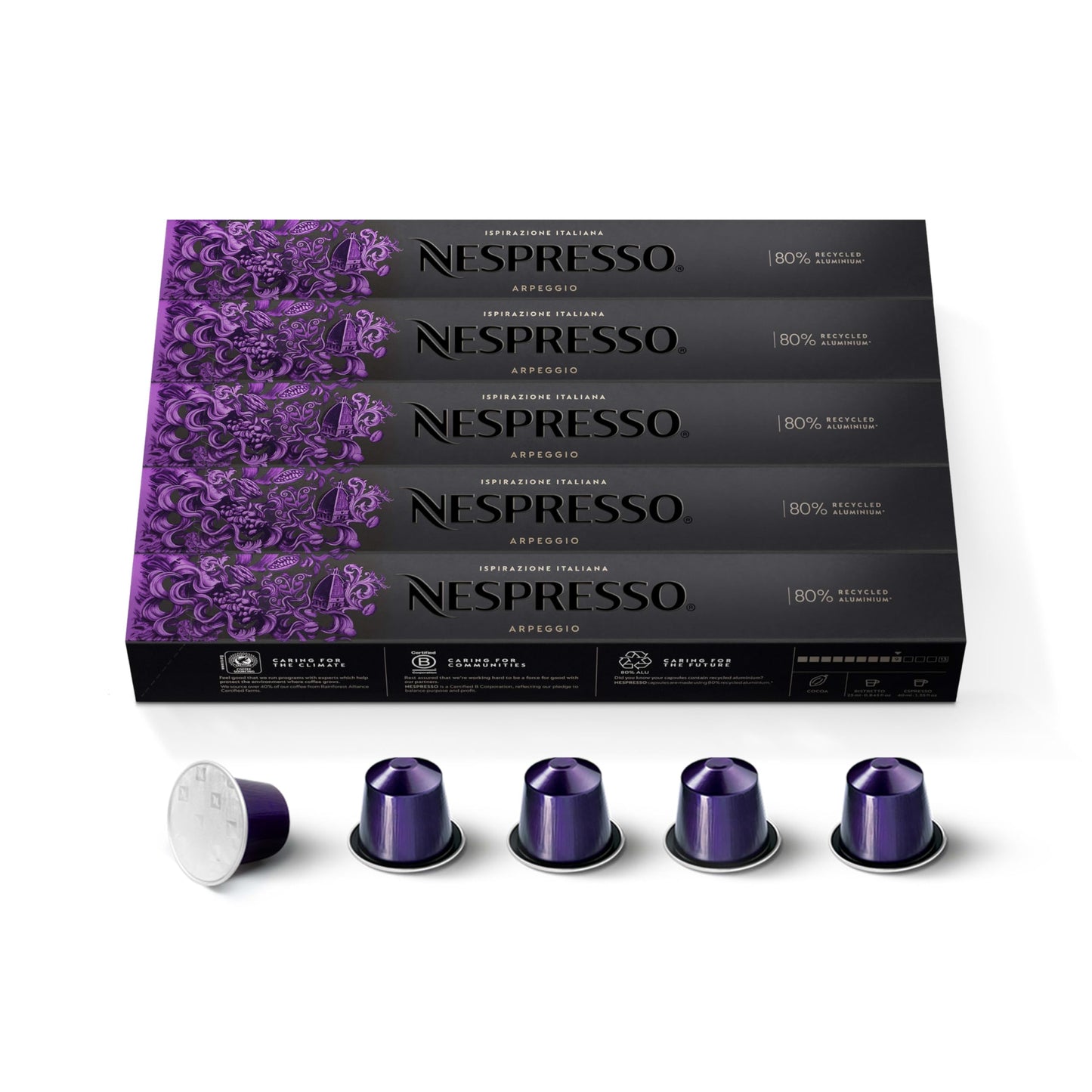 Nespresso Capsules Original Line, Ispirazione Variety Pack, Medium & Dark Roast Espresso Coffee, 50 Count Coffee Pods