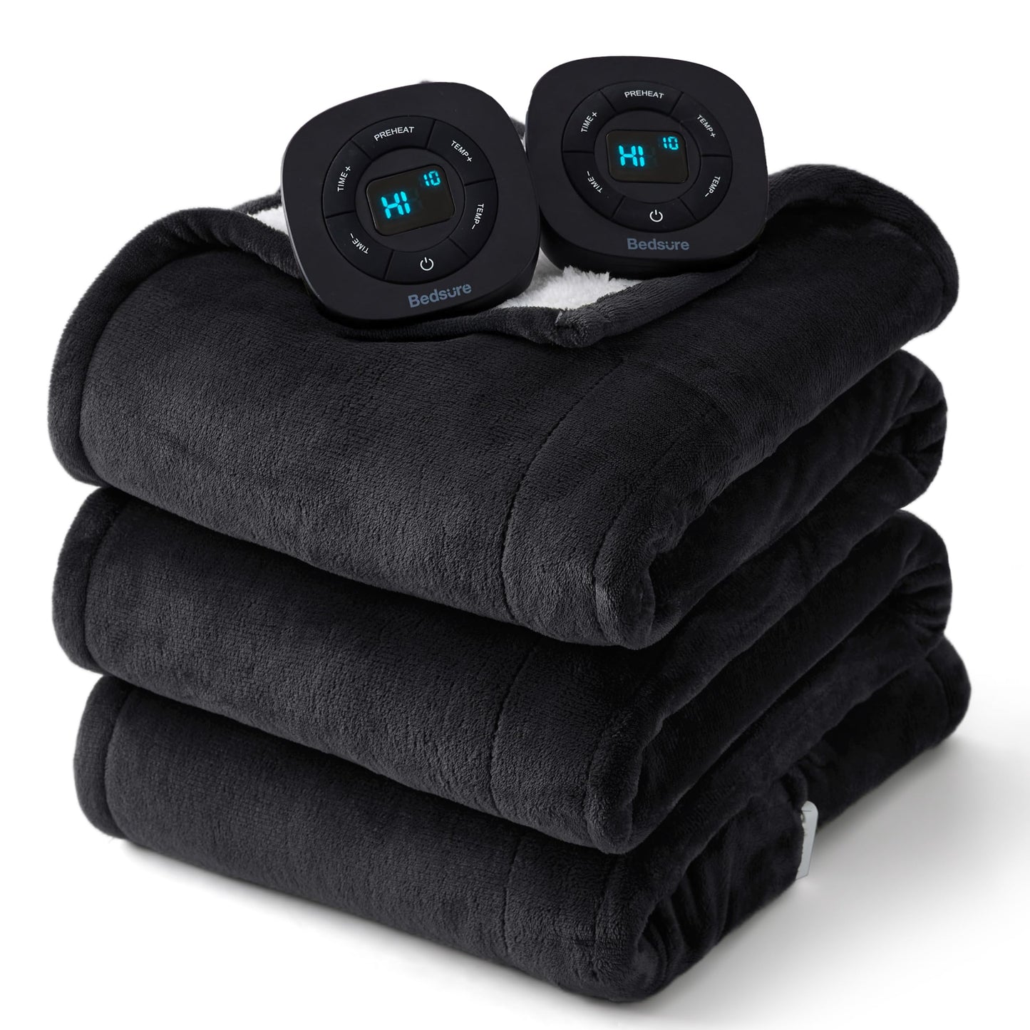 Bedsure Electric Blanket King Size - Dual Control Heated Weighted Blanket King with 10 Heat Settings, Fast Heating with 10 Time Settings (100x90 inches, Ivory)