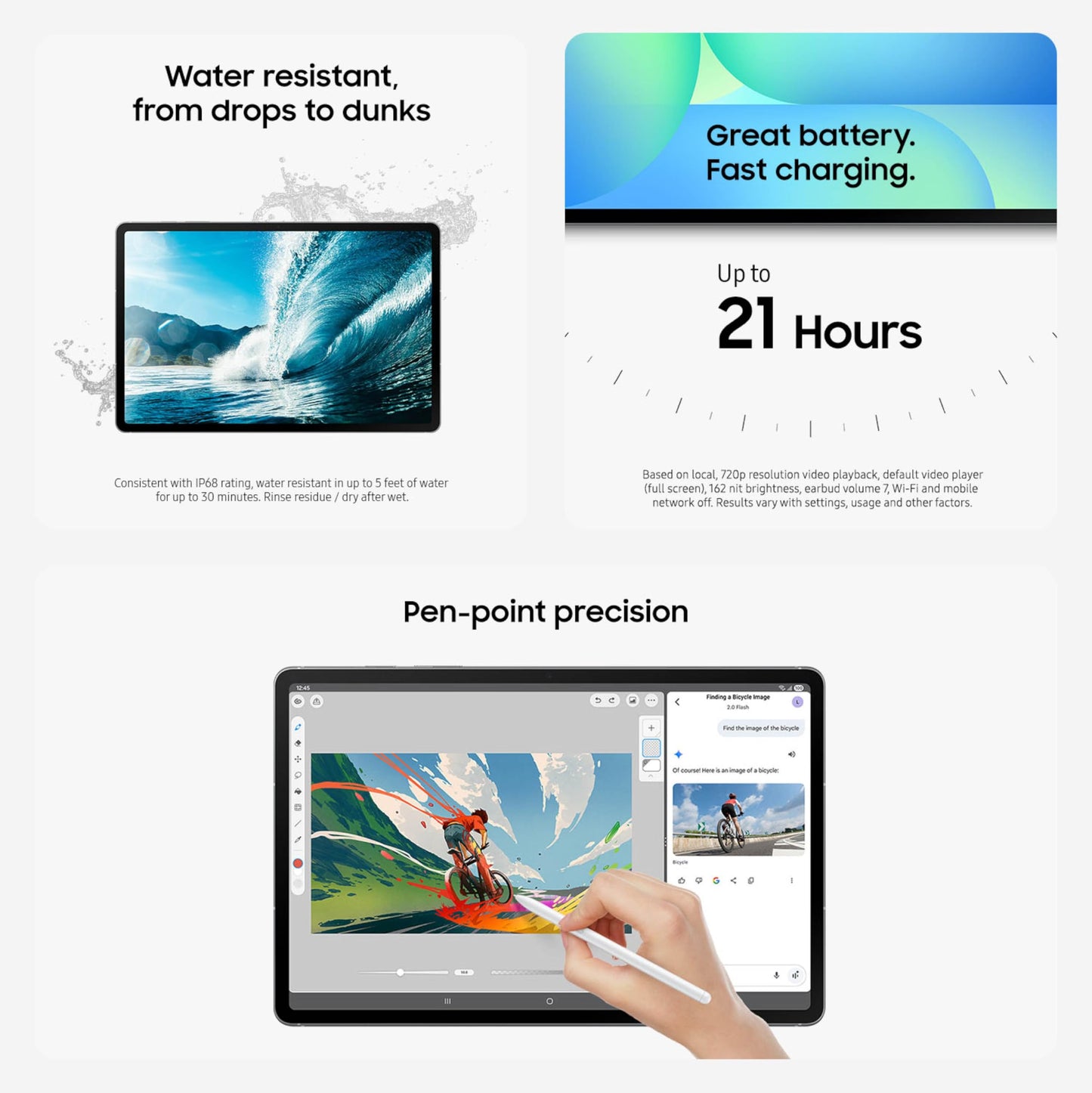 SAMSUNG Galaxy Tab S10 FE 128GB WiFi Android Tablet, Large Display, Long Battery Life, Exynos 1580 Processor, IP68 Water-Resistant, 90 Hz Refresh, S Pen for Note-Taking, US Version, Blue