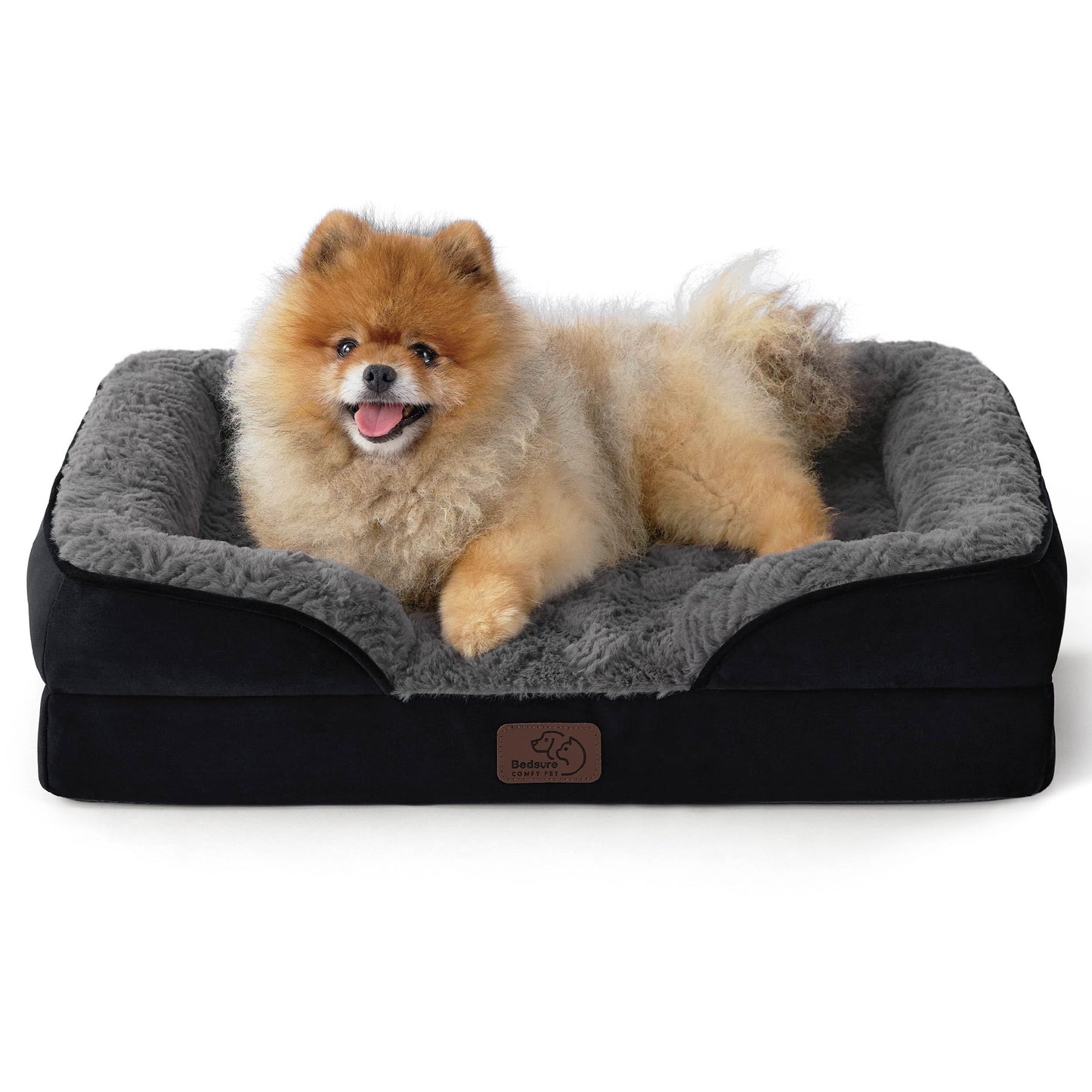 Bedsure Orthopedic Dog Beds Large Sized Dog - Washable Large Dog Cat Bed Waterproof, Comfort Dogs Couch Sofa with Washable Removable Cover, Pet Bed with Nonskid Bottom, Grey, 35"