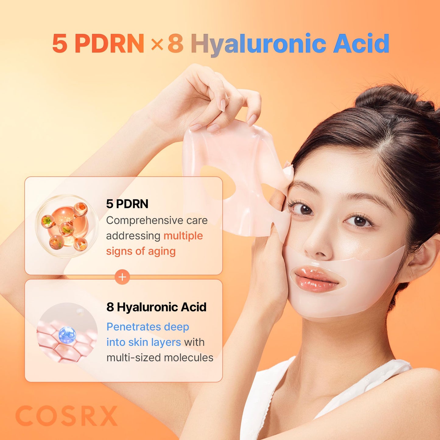 COSRX Advanced Snail Mucin Glass Glow Hydrogel Face Masks Skincare 3 EA, Collagen Face Mask, Travel Essentials, Overnight Face Mask, Korean Skin Care, Stocking Stuffers for Women