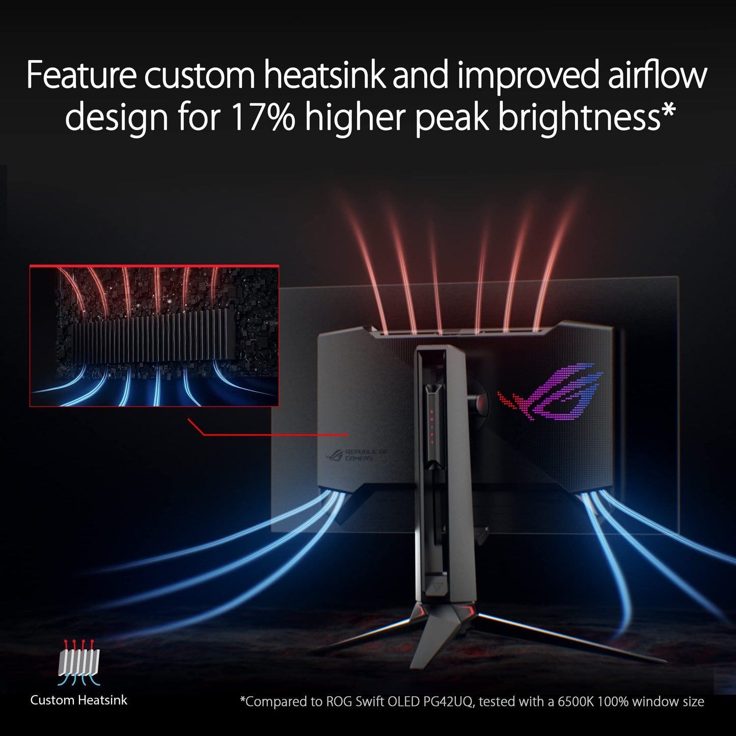 ASUS ROG Strix 27” 1440P OLED Gaming Monitor (XG27AQDMG) - QHD, Glossy OLED, 240Hz, 0.03ms, Custom Heatsink, Anti-flicker,Uniform Brightness, G-SYNC Compatible, 99% DCI-P3, DisplayWidget, 3yr warranty