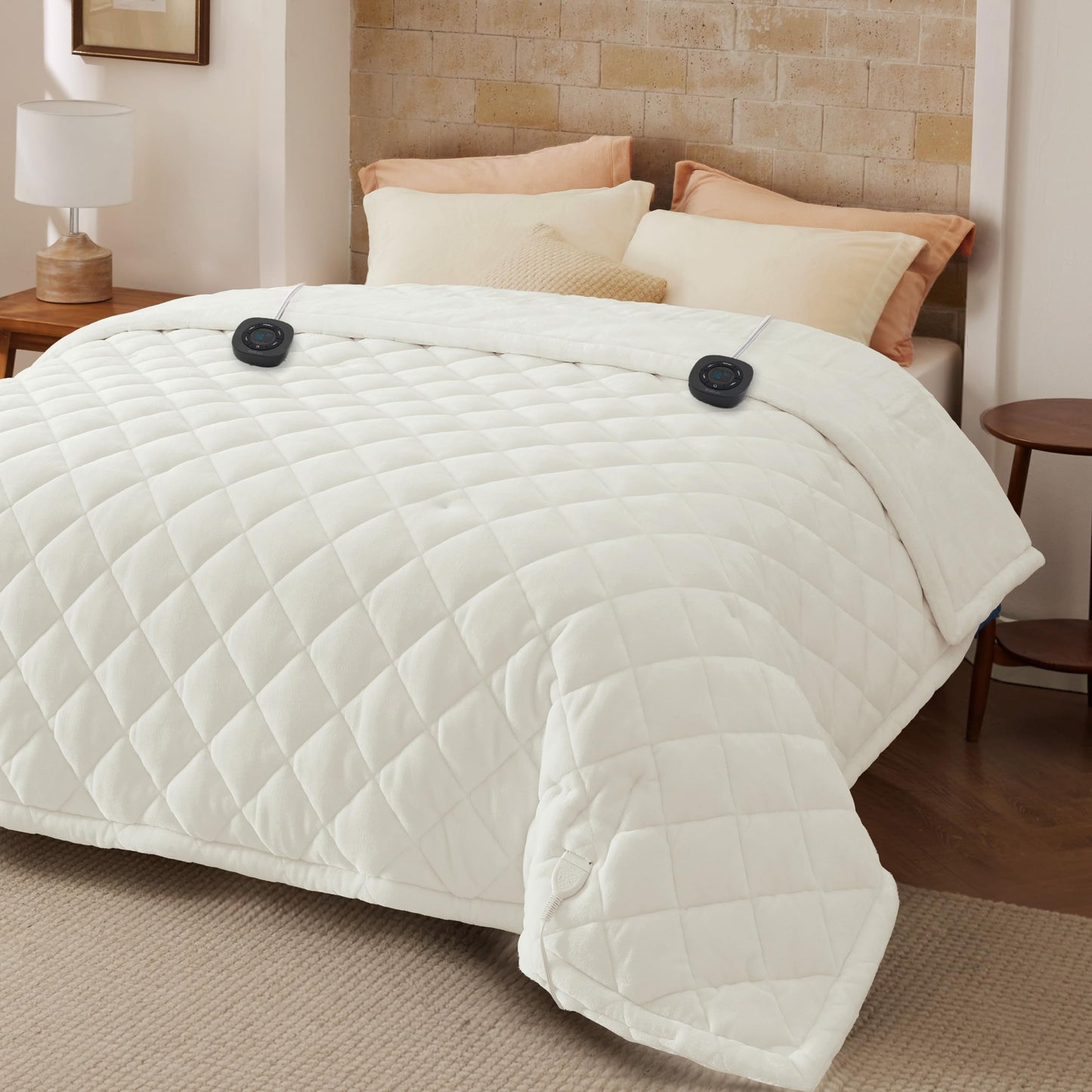 Bedsure Electric Blanket King Size - Dual Control Heated Weighted Blanket King with 10 Heat Settings, Fast Heating with 10 Time Settings (100x90 inches, Ivory)