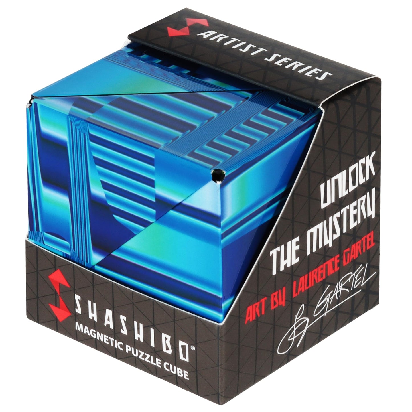 SHASHIBO Shape Shifting Box - Award-Winning Fidget Toy w/ 36 Rare Earth Magnets - Fidget Cube Transforms Into Over 70 Shapes, Sensory Toy Gift for Kids, Teens, and Adults (Vapor)