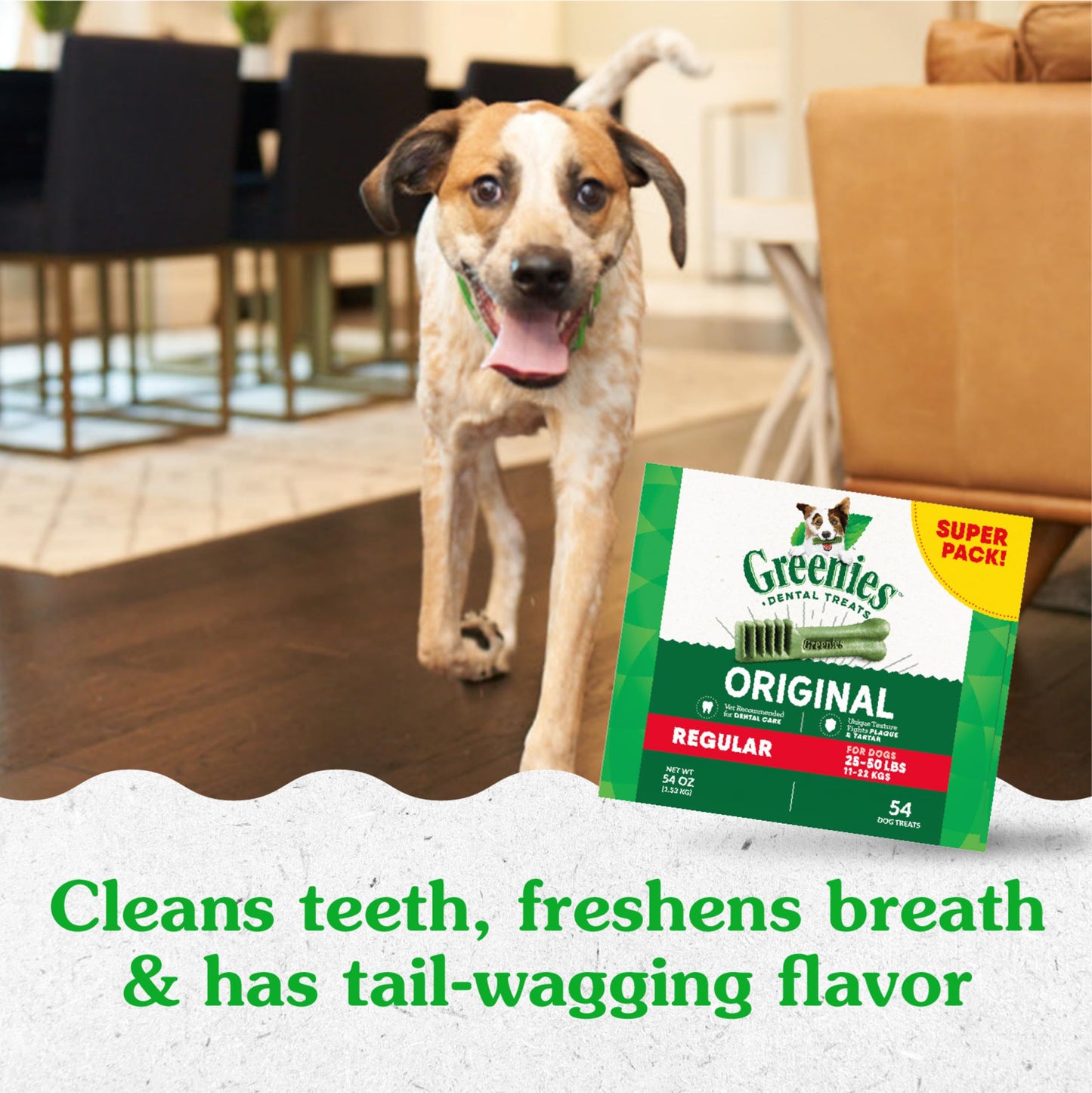 Greenies Veterinarian-Recommended Adult Natural Dental Dog Treats Regular Size, Original Flavor, 36 oz. Pack, 36 Count