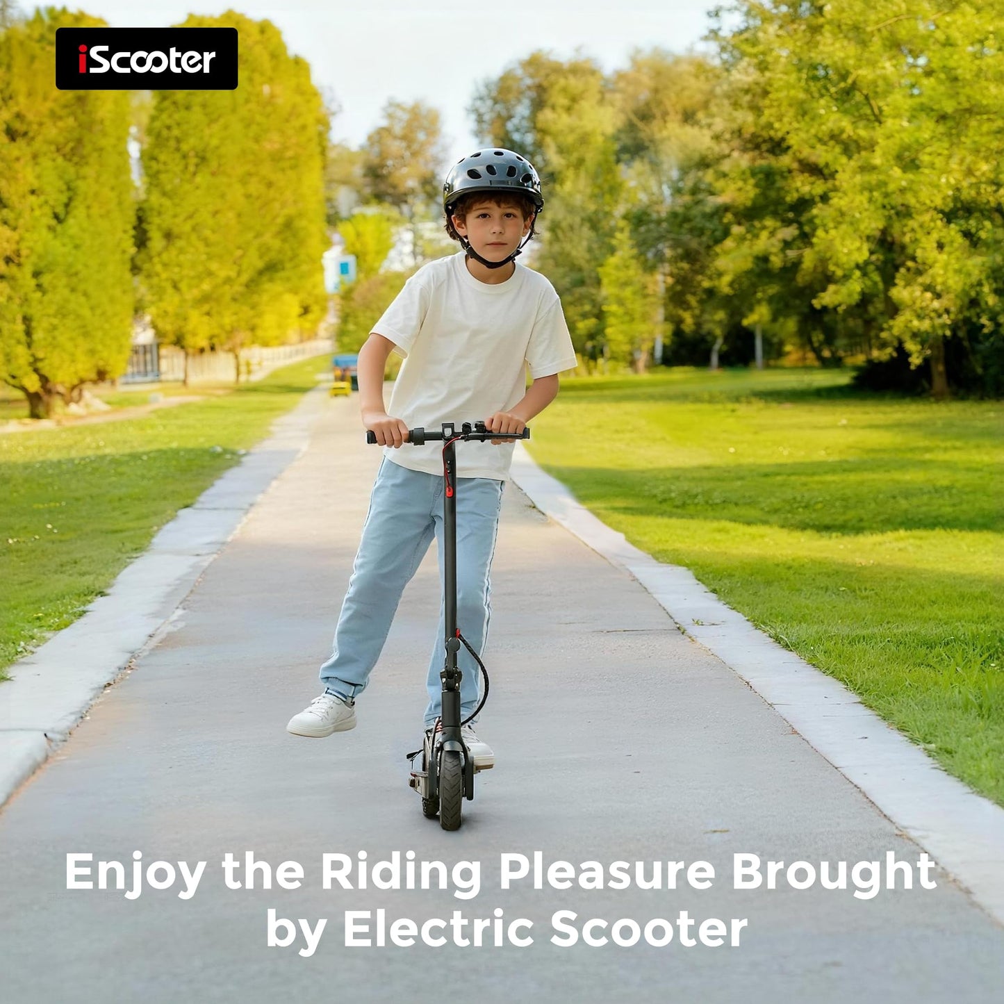 iScooter Electric Scooter Adults & Big Kids, 500/650 Peak Power, Up to 15/18/25 Miles Range, 19/22/25 MPH Top Speed, Cruise Control, Dual Braking System, Foldable E Scooter for Commuting & Campus Use