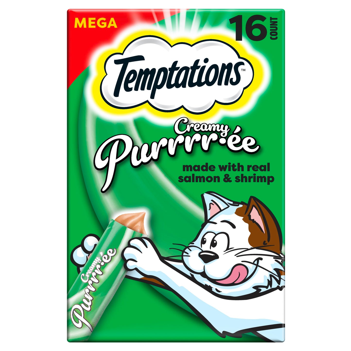 Temptations Creamy Puree Variety Pack of Squeezable Cat Treats, 0.42 oz. Tubes, 24 Count