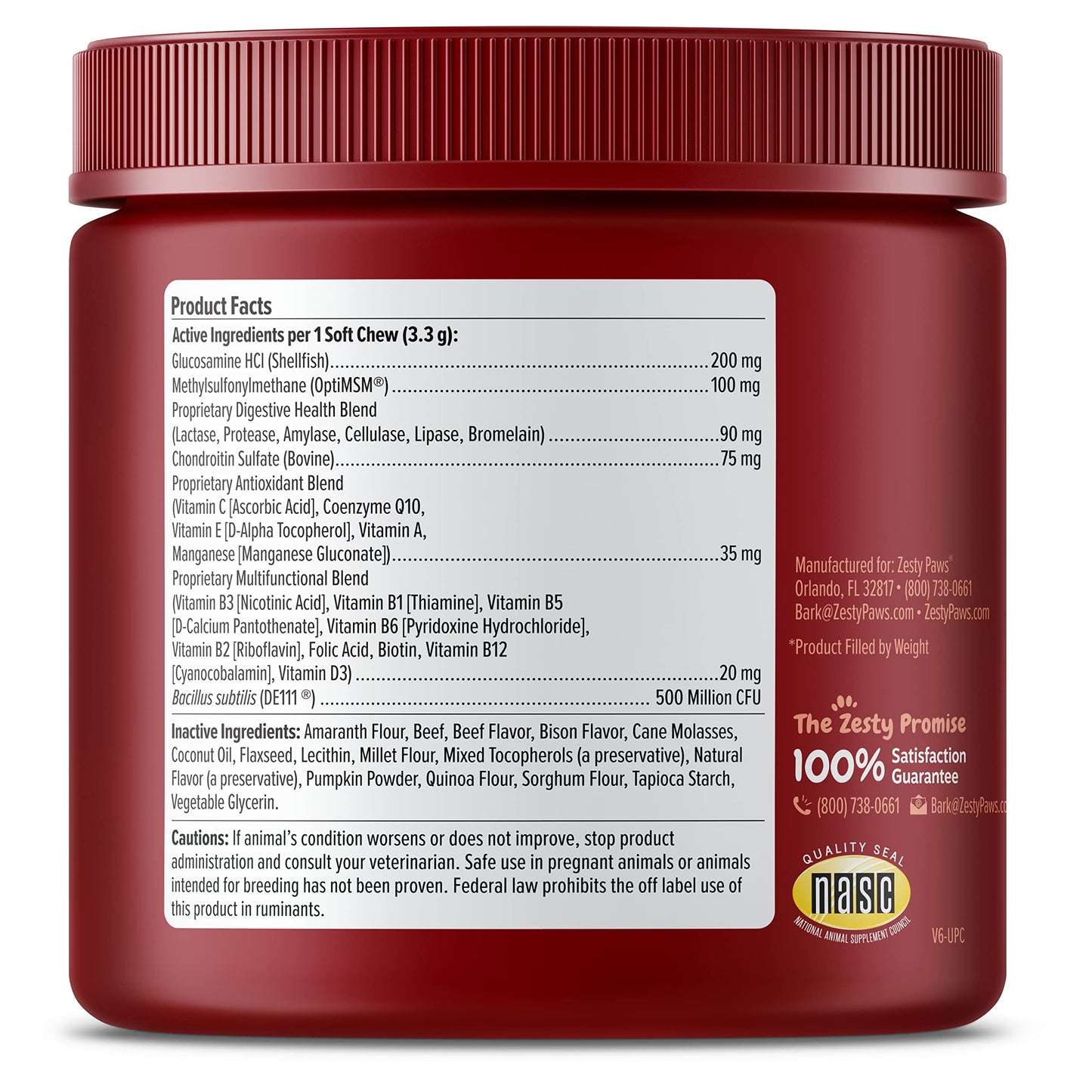 Zesty Paws Dog Multivitamin, Chewable Dog Vitamins and Supplements for Hip & Joints, Skin & Coat, Omega 3 Fish Oil for Dogs- Senior & Puppy Multivitamin- Chicken- 90ct