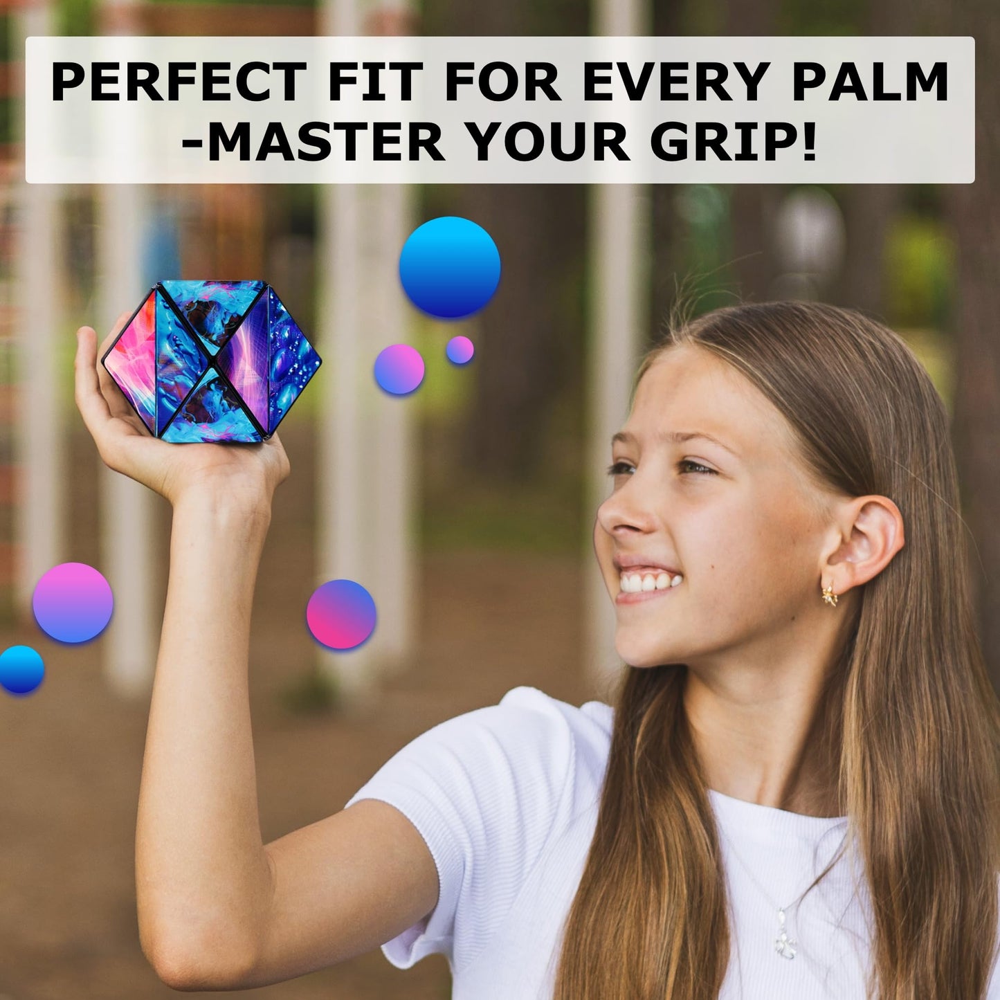 SHASHIBO Shape Shifting Box - Award-Winning Fidget Toy w/ 36 Rare Earth Magnets - Fidget Cube Transforms Into Over 70 Shapes, Sensory Toy Gift for Kids, Teens, and Adults (Vapor)