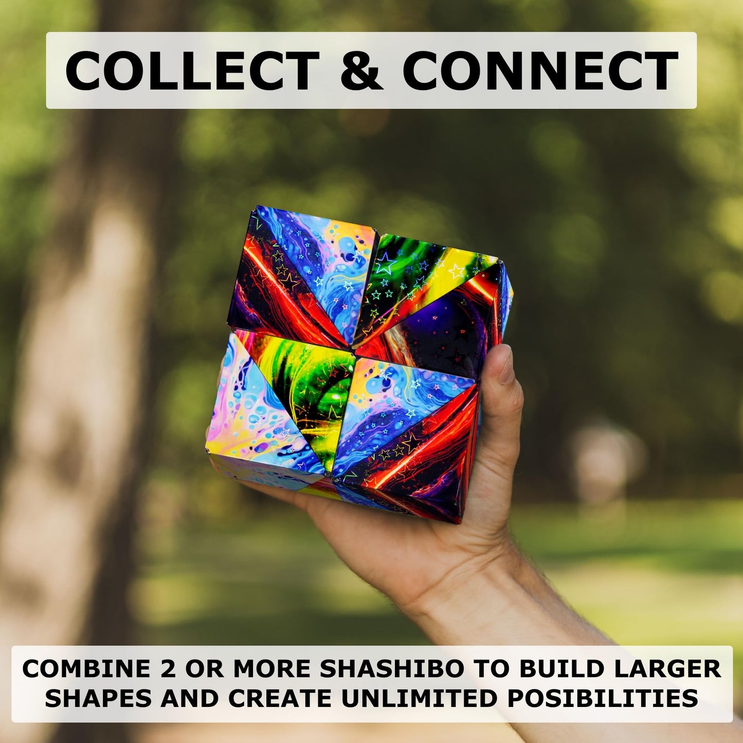 SHASHIBO Shape Shifting Box - Award-Winning Fidget Toy w/ 36 Rare Earth Magnets - Fidget Cube Transforms Into Over 70 Shapes, Sensory Toy Gift for Kids, Teens, and Adults (Vapor)