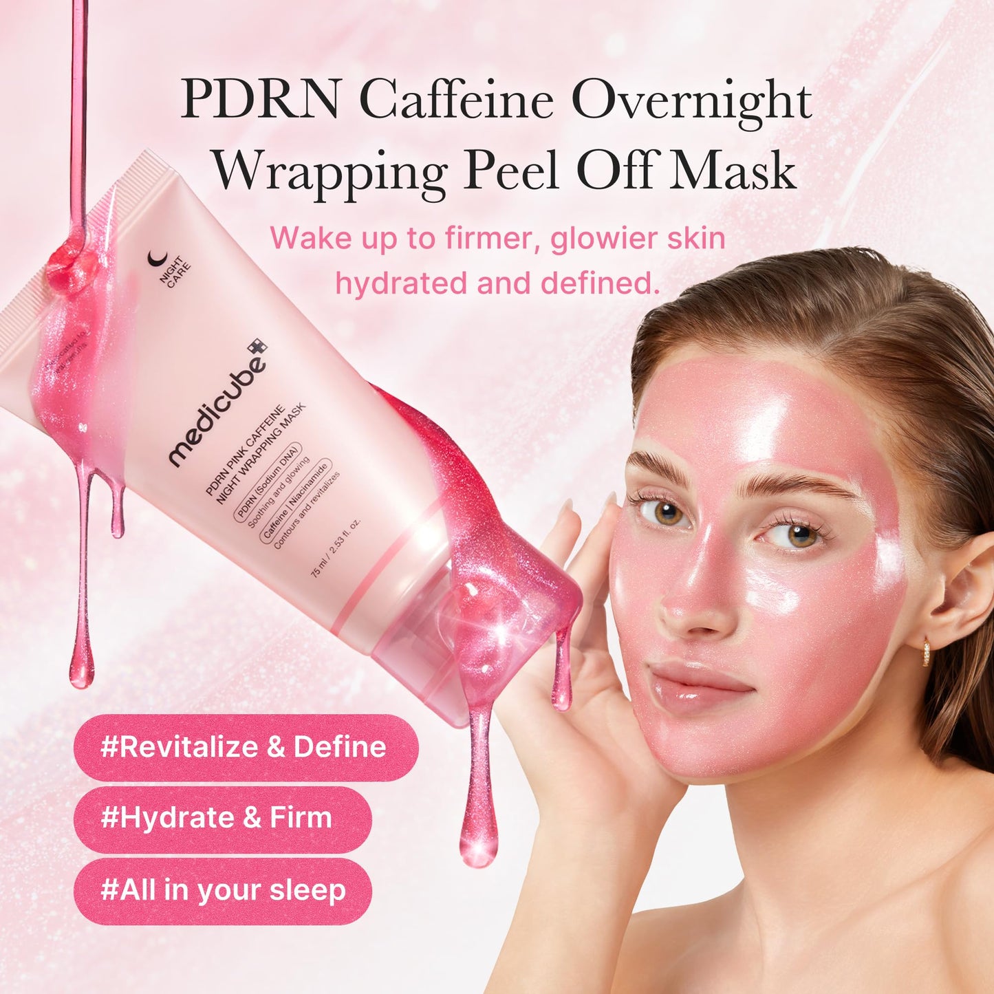 medicube Collagen Overnight Wrapping Peel Off Facial Mask Pack - Elasticity & Hydration Care, Reduces Sagging & Dullness - Hydrolyzed Collagen For Glowing Skin - Korean Skin Care, 2.53 fl.oz