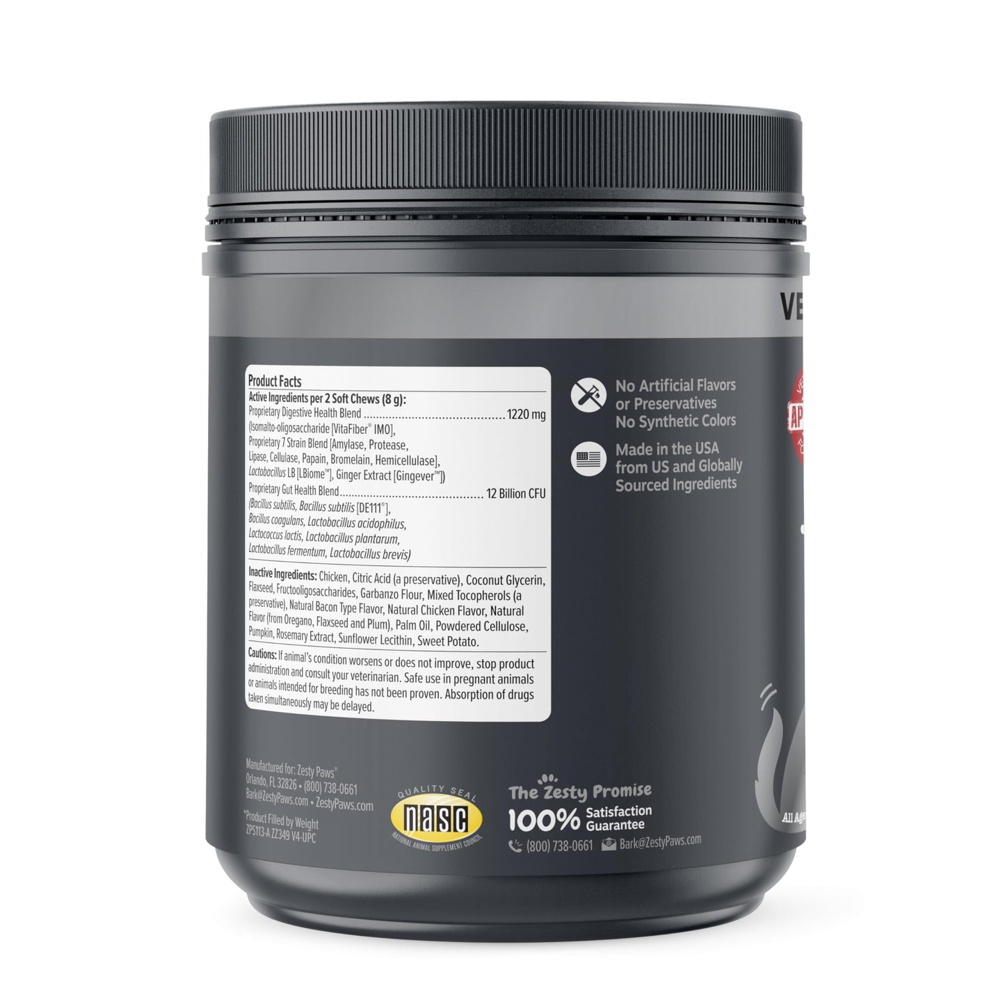 Zesty Paws Probiotics for Dogs - Digestive Enzymes for Gut Flora, Digestive Health, Diarrhea & Bowel Support - Clinically Studied DE111 - Dog Supplement Soft Chew for Pet Immune System - Pumpkin