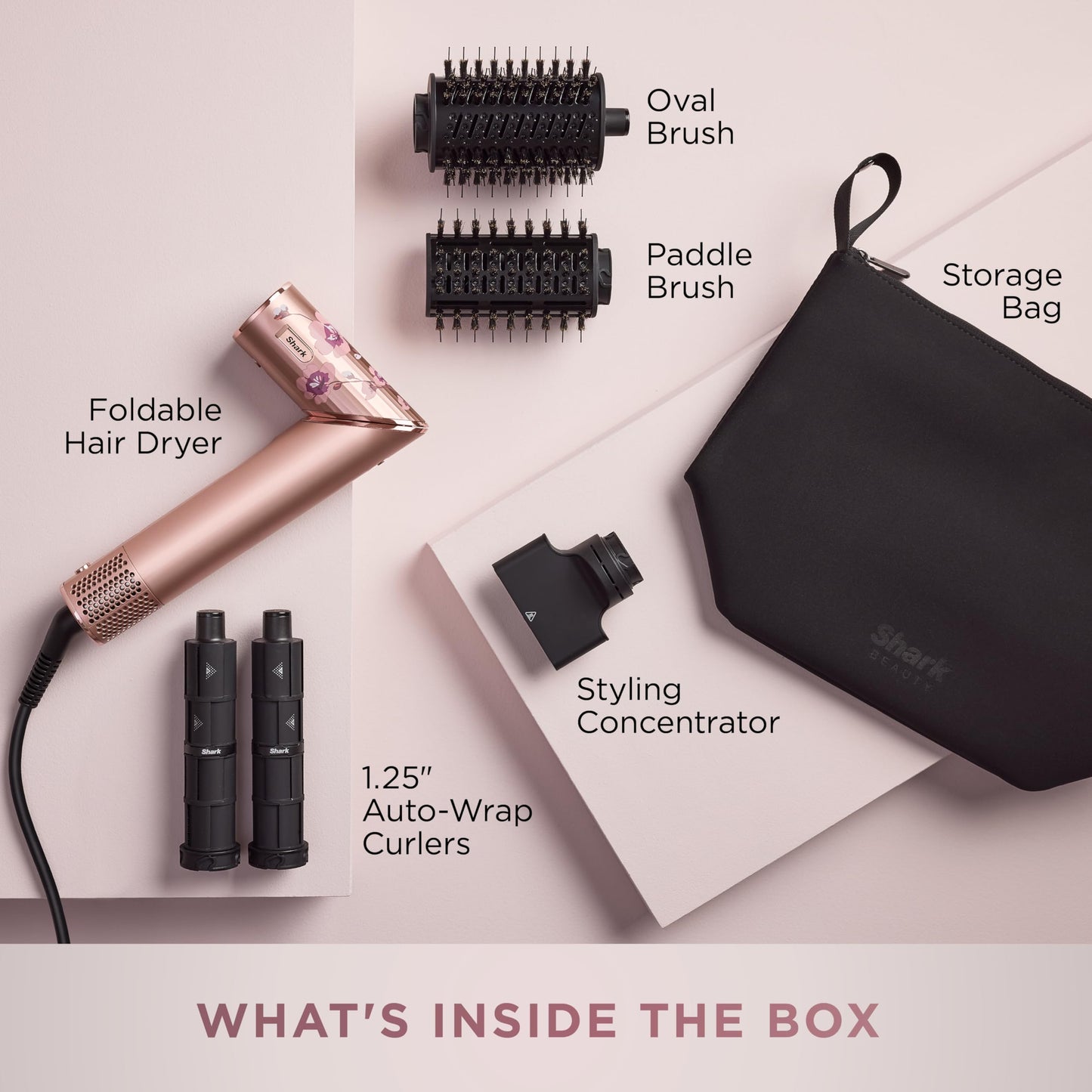 Shark FlexStyle Air Styling & Drying System, Powerful Hair Dryer Brush & Multi-Styler with Auto-Wrap Curlers, Diffuser, Paddle Brush, Round Brush, Concentrator Attachment, Black Cherry, HD457CR